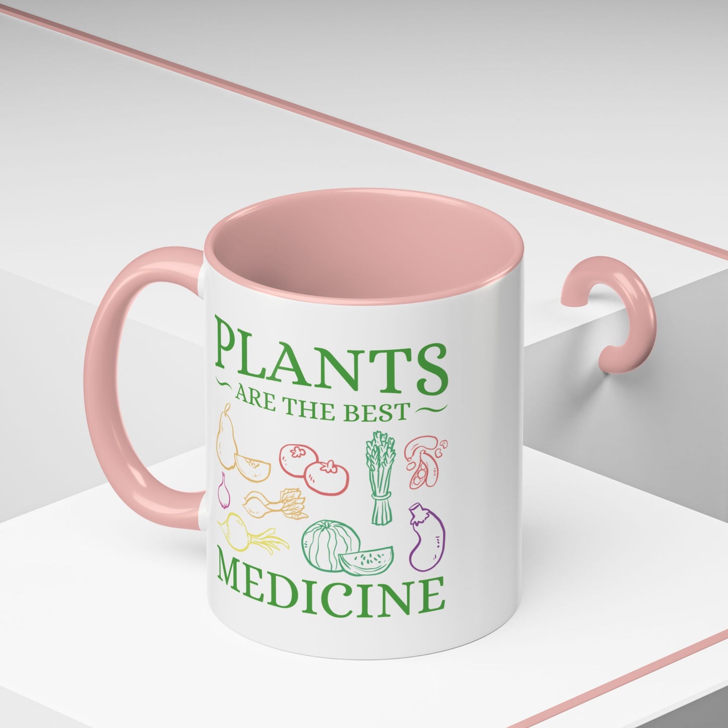 Green Therapy - Plants Are the Best Medicine Inner Color Coffee Mug (11, 15oz)
