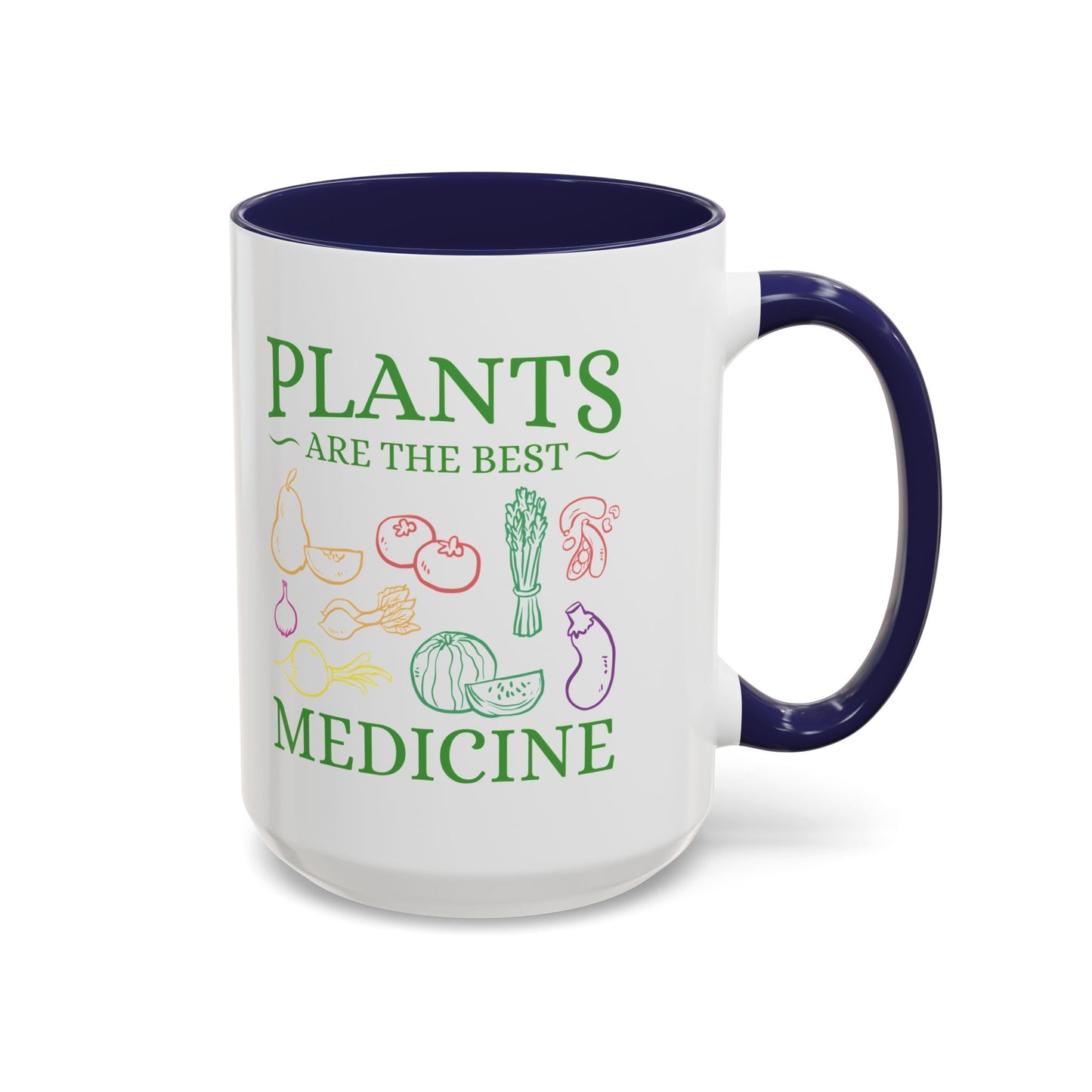 Green Therapy - Plants Are the Best Medicine Inner Color Coffee Mug (11, 15oz)