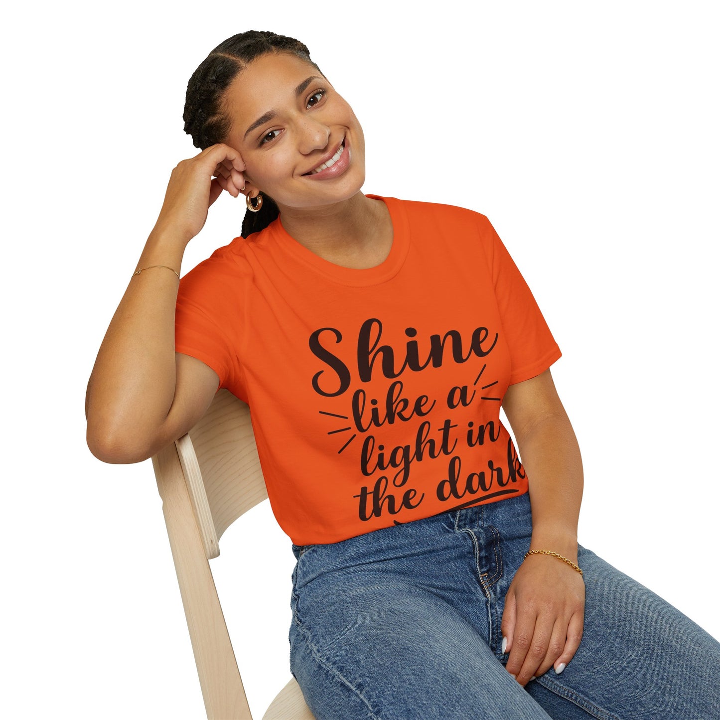Inspirational T-Shirt for Women- 'Shine Like a Light in the Dark'