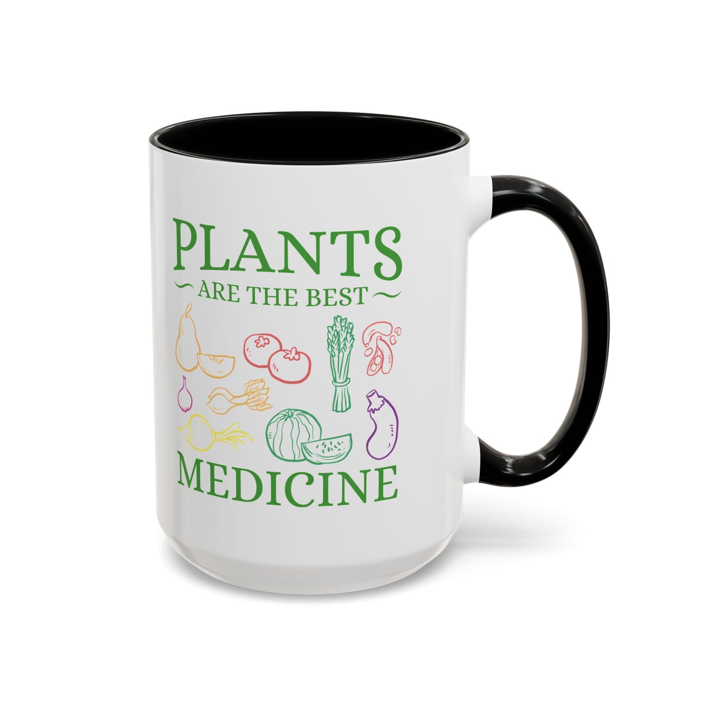 Green Therapy - Plants Are the Best Medicine Inner Color Coffee Mug (11, 15oz)
