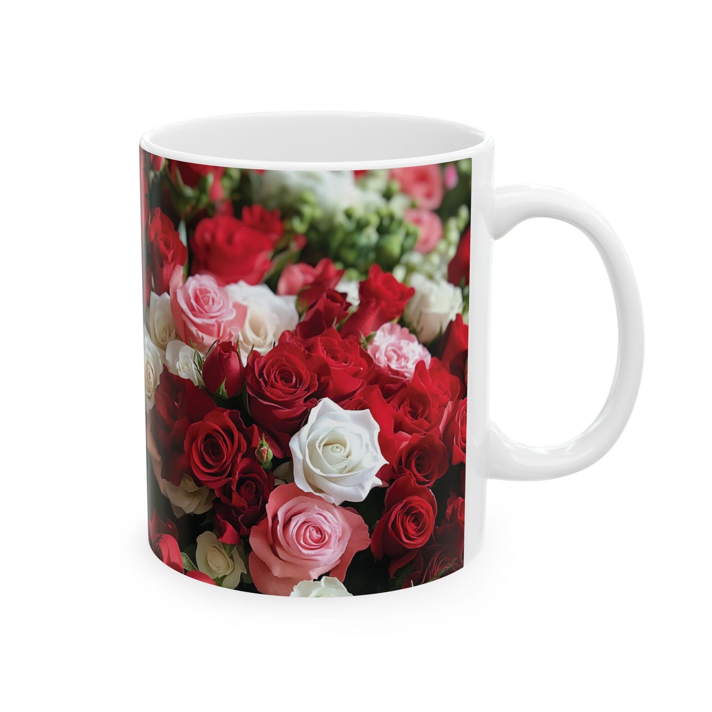 Floral Rose Ceramic Mug - 11oz & 15oz | Perfect for Gifts & Celebrations