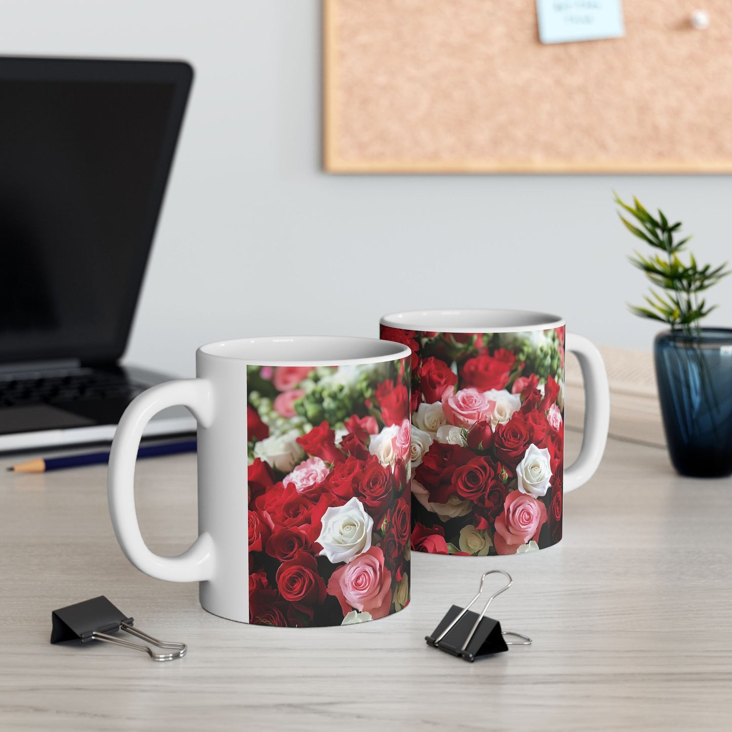 Floral Rose Ceramic Mug - 11oz & 15oz | Perfect for Gifts & Celebrations