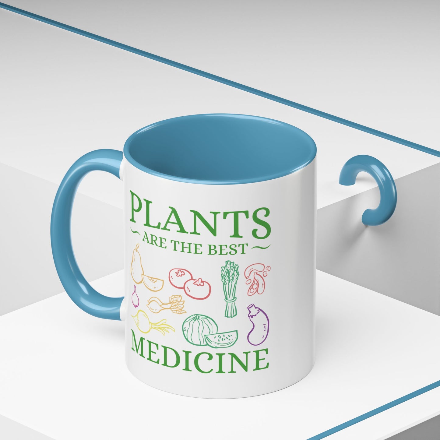Green Therapy - Plants Are the Best Medicine Inner Color Coffee Mug (11, 15oz)
