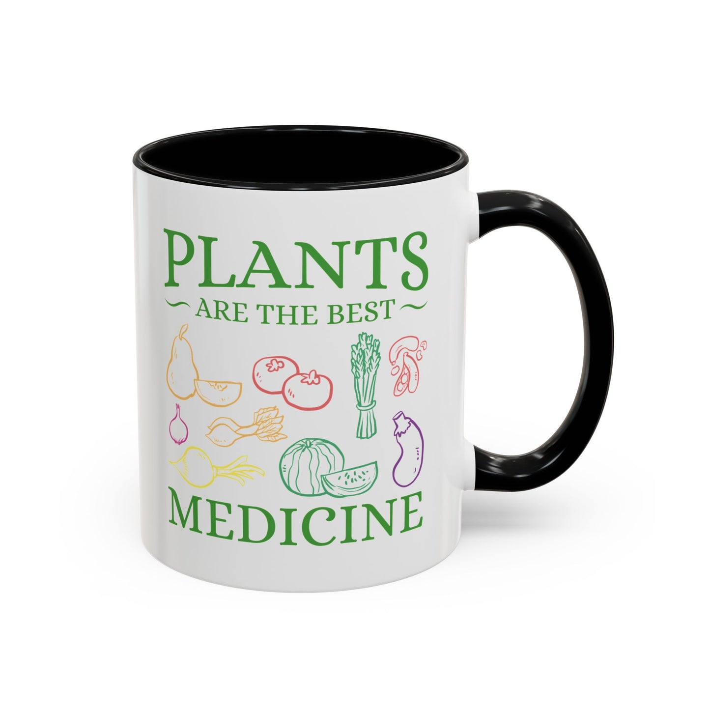 Green Therapy - Plants Are the Best Medicine Inner Color Coffee Mug (11, 15oz)