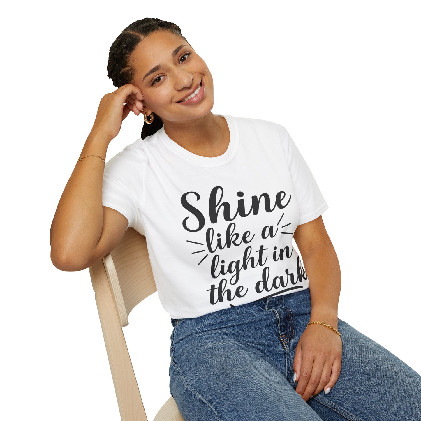 Inspirational T-Shirt for Women- 'Shine Like a Light in the Dark'