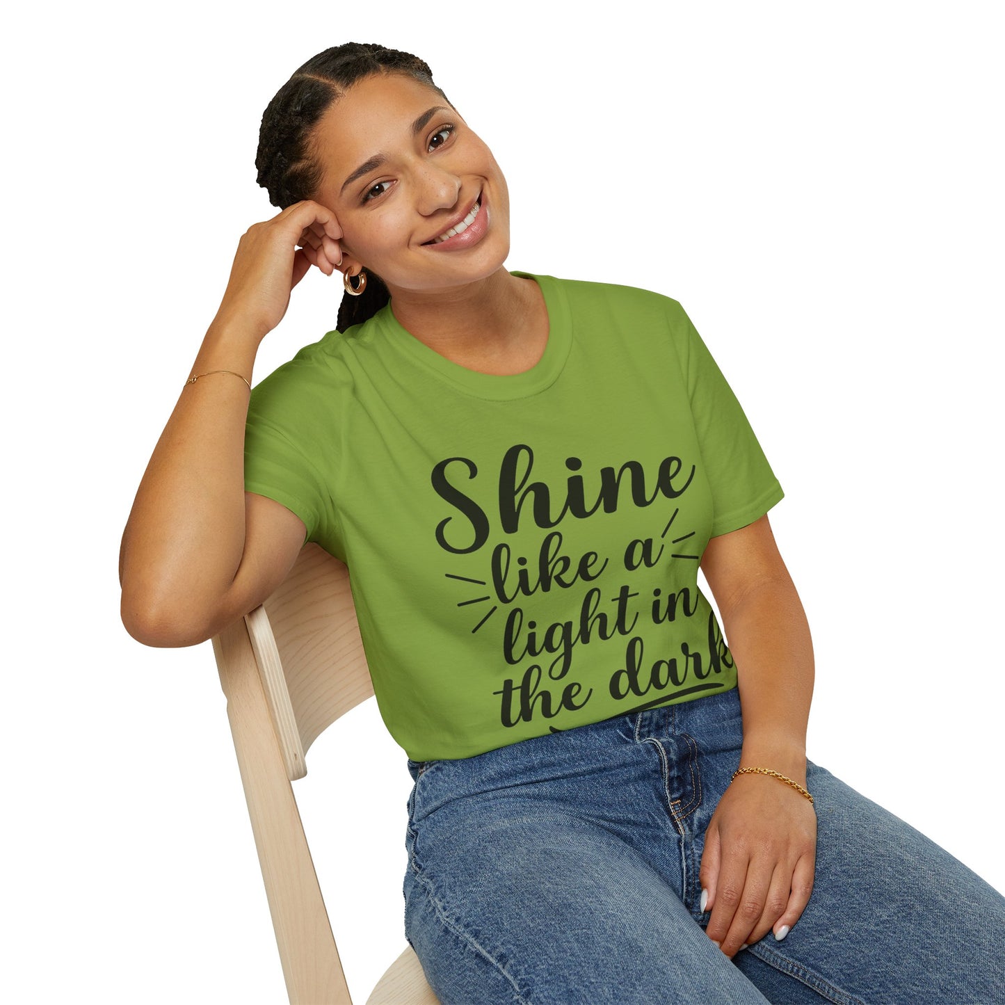 Inspirational T-Shirt for Women- 'Shine Like a Light in the Dark'