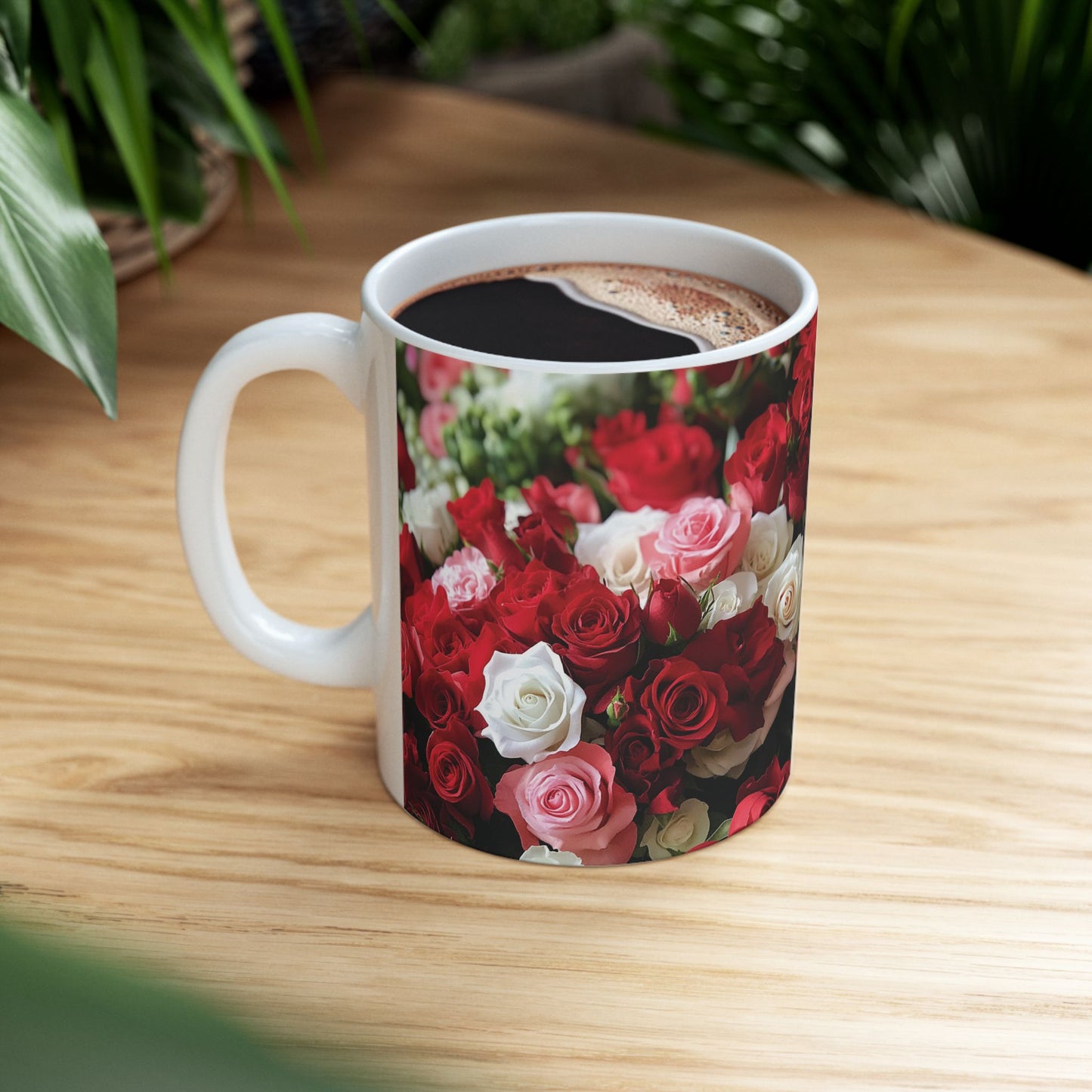 Floral Rose Ceramic Mug - 11oz & 15oz | Perfect for Gifts & Celebrations