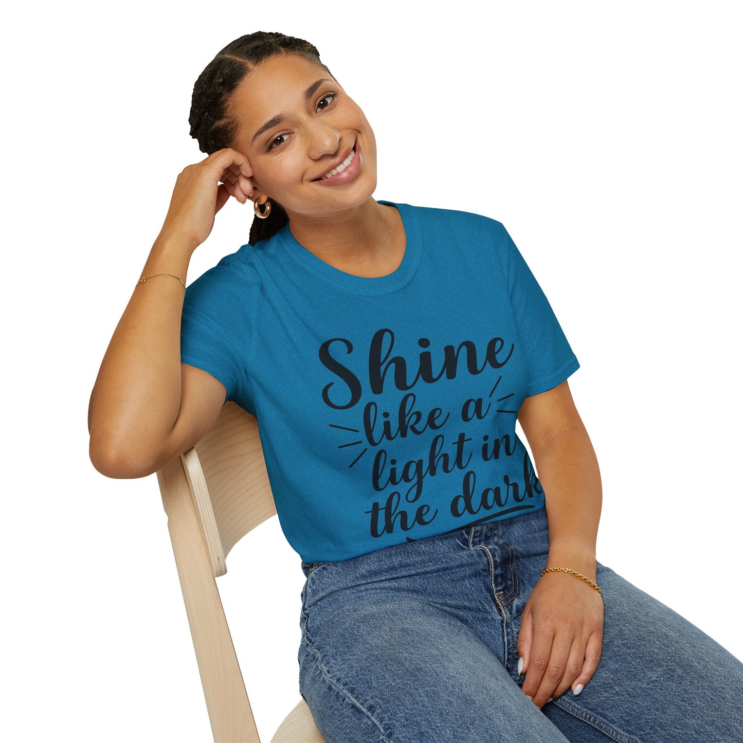 Inspirational T-Shirt for Women- 'Shine Like a Light in the Dark'