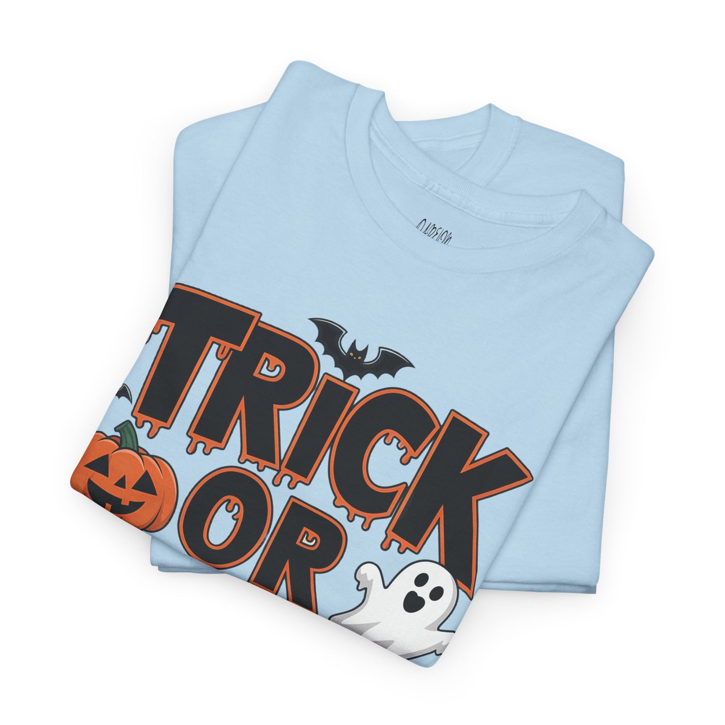 Women Halloween T-Shirt - Trick or Treat Graphic Tee, Spooky Shirt, Fall Fashion, Halloween Party Top, Ghost and Pumpkin Design