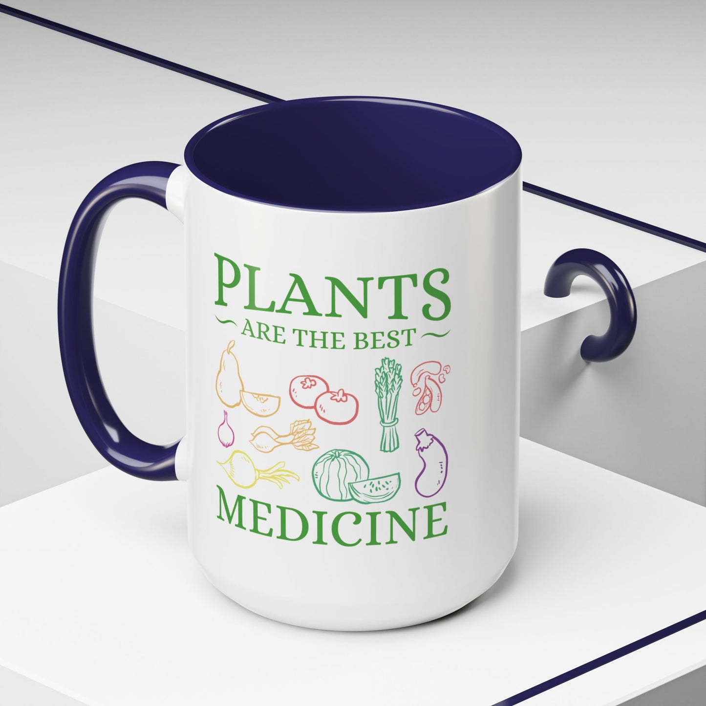 Green Therapy - Plants Are the Best Medicine Inner Color Coffee Mug (11, 15oz)
