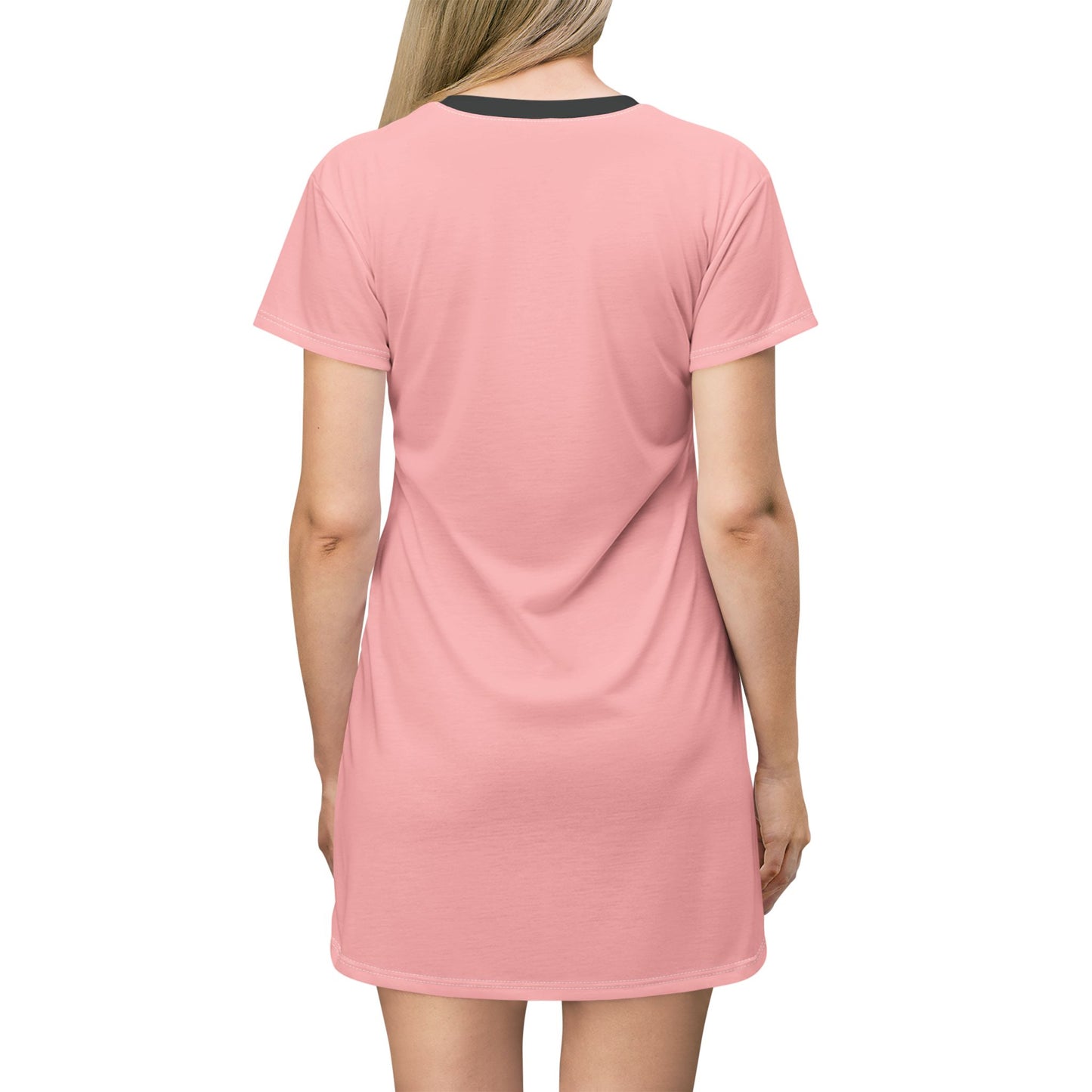 Pink Chic Casual T-Shirt Dress Everyday Wear, Comfortable Summer Outfit, Gift for Her, Trendy Fashion Piece