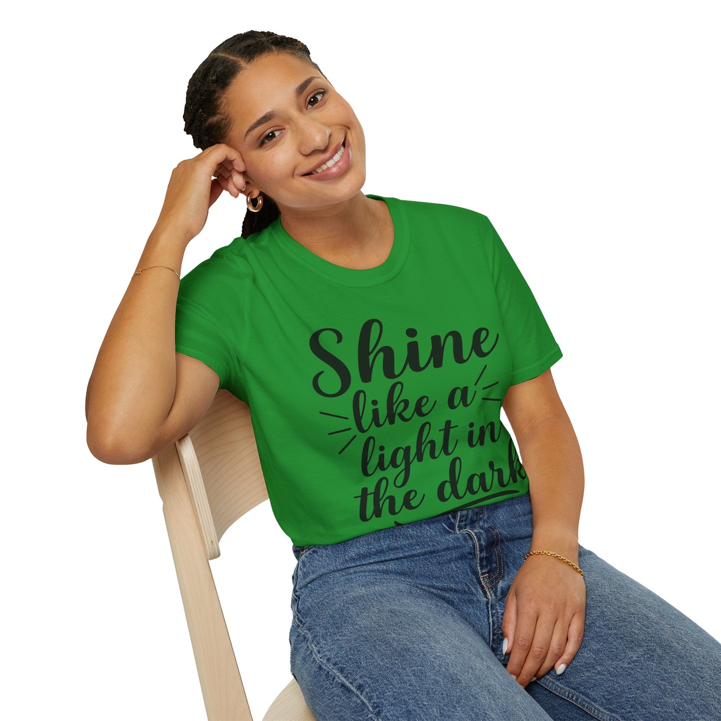 Inspirational T-Shirt for Women- 'Shine Like a Light in the Dark'