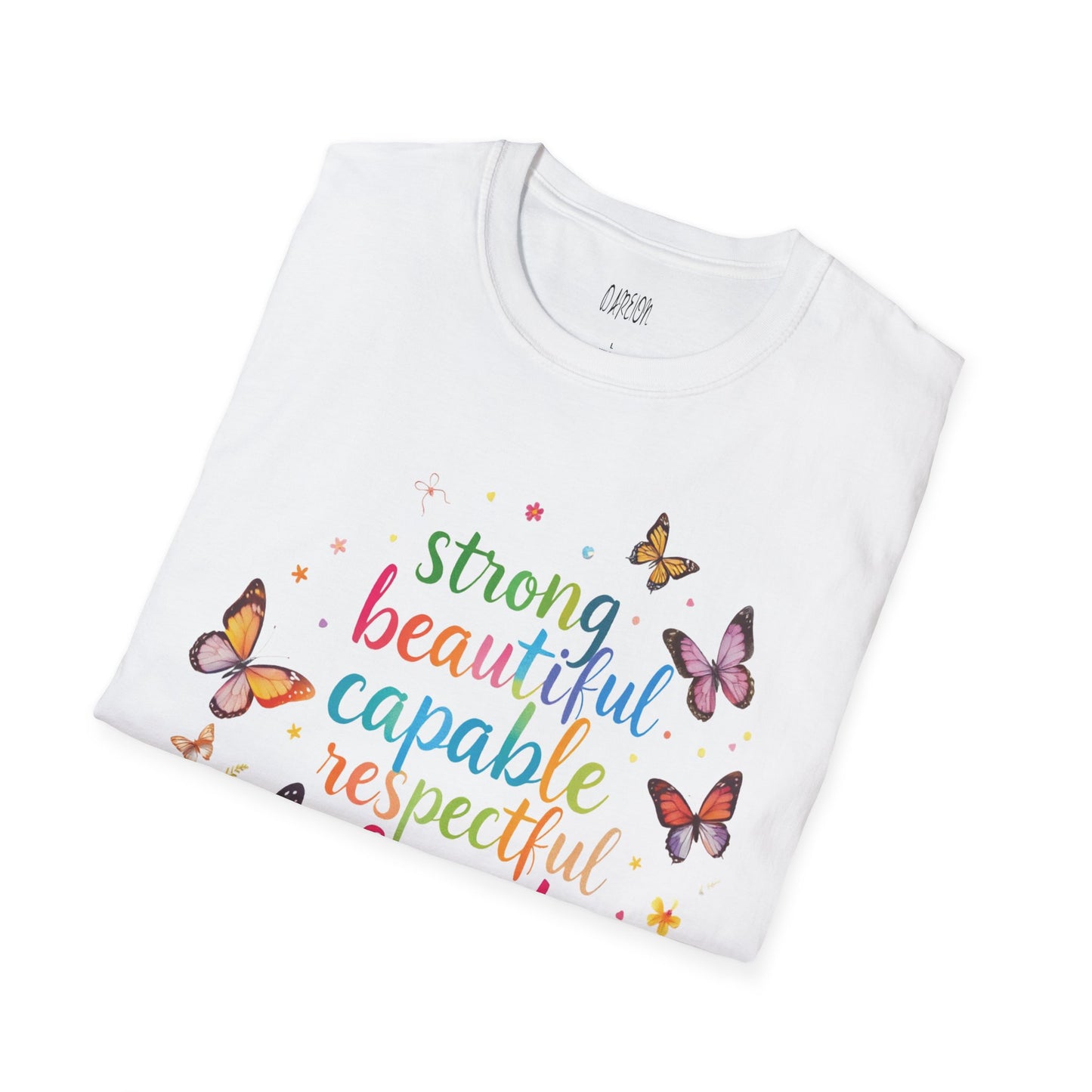 Empowerment Butterfly T-Shirt - Strong, Beautiful, Capable, Respectful, Smart