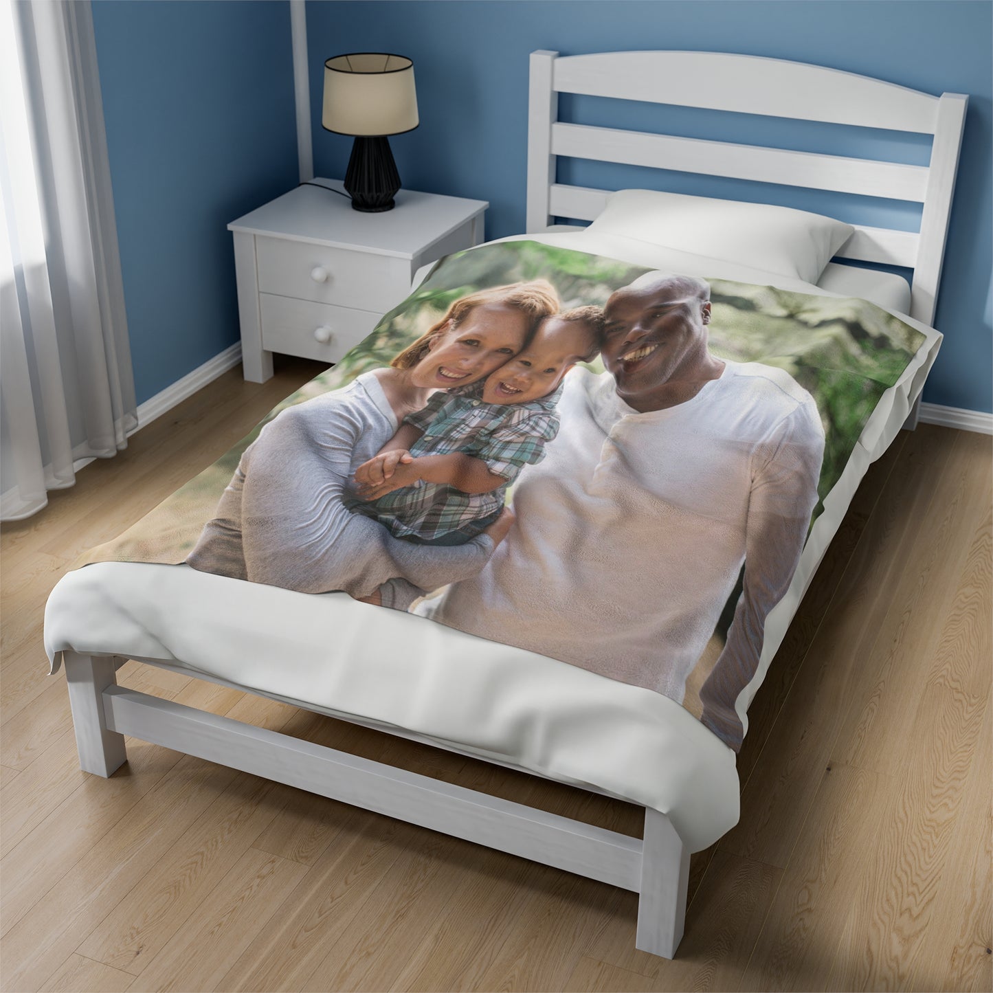 Personalized Family Photo Velveteen Plush Blanket