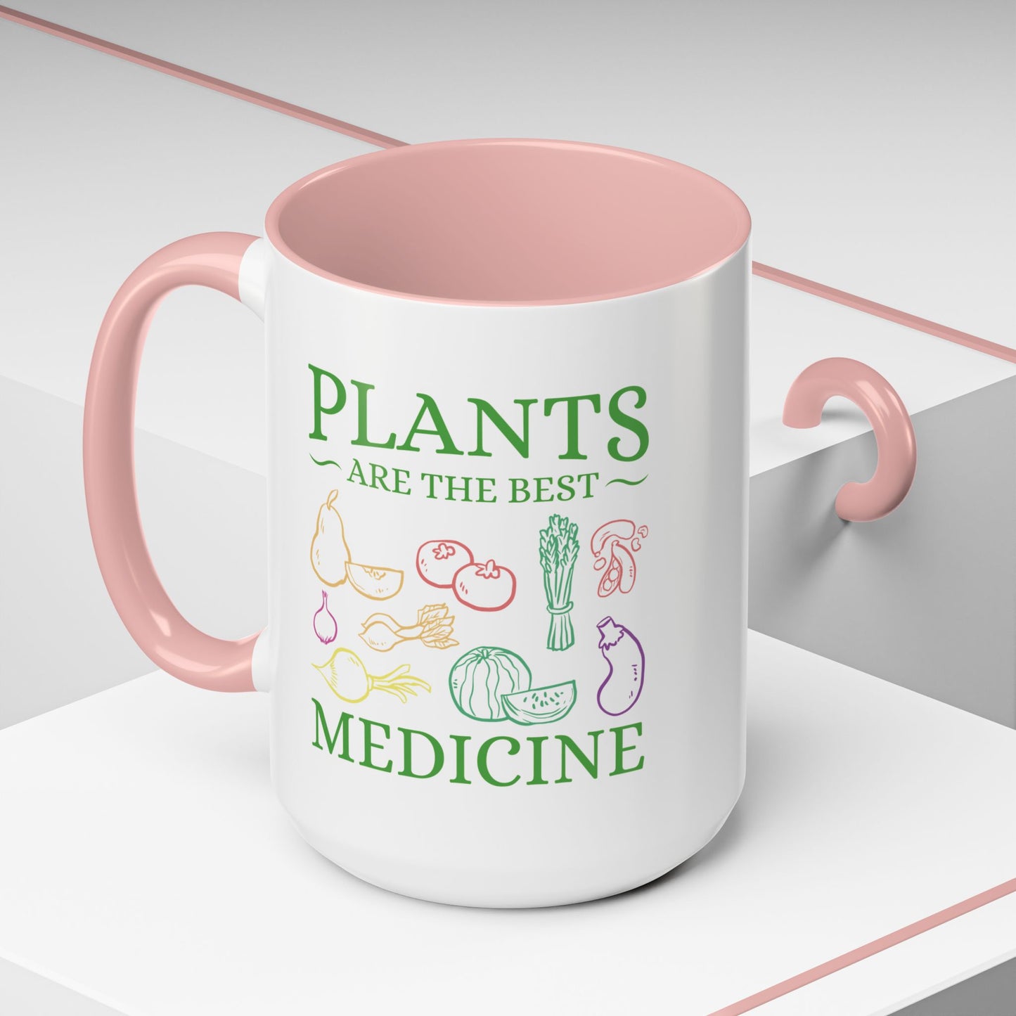 Green Therapy - Plants Are the Best Medicine Inner Color Coffee Mug (11, 15oz)