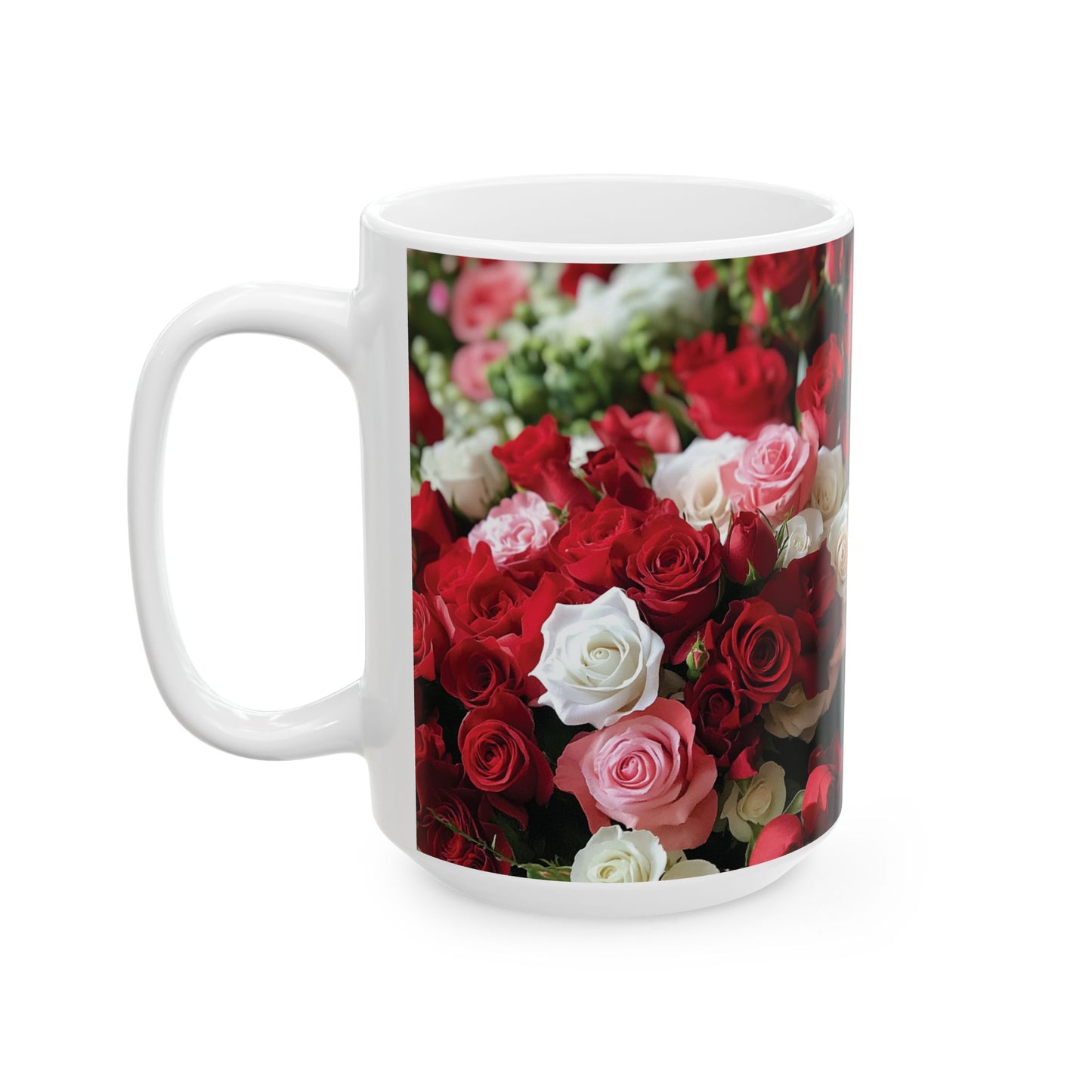 Floral Rose Ceramic Mug - 11oz & 15oz | Perfect for Gifts & Celebrations