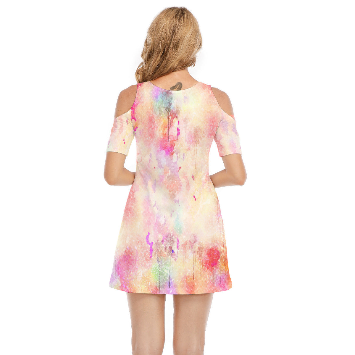 Abstract Design Shoulder Dress