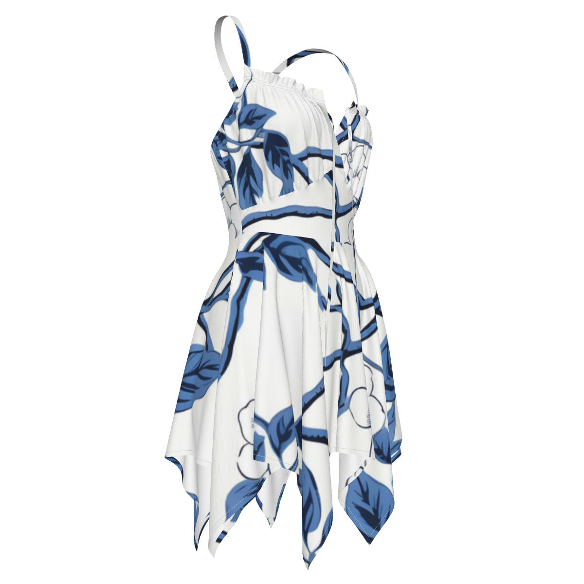 Blue and White Floral Slip Dress