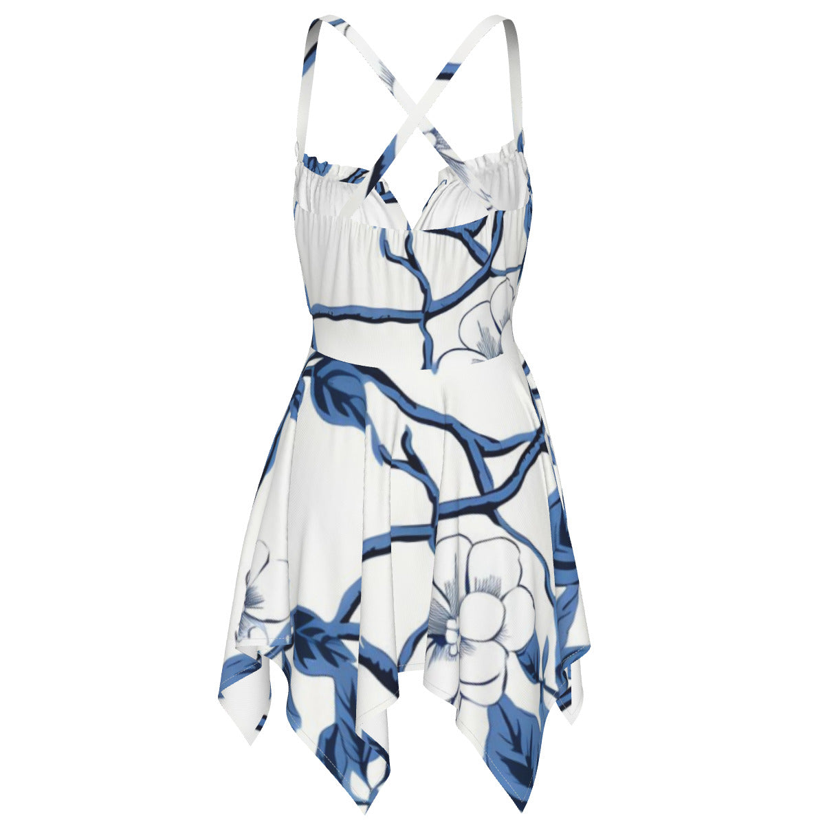 Blue and White Floral Slip Dress