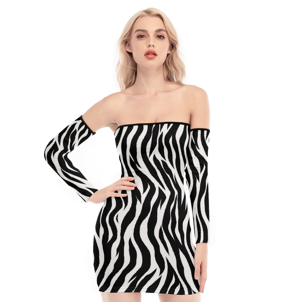 black and white dress
