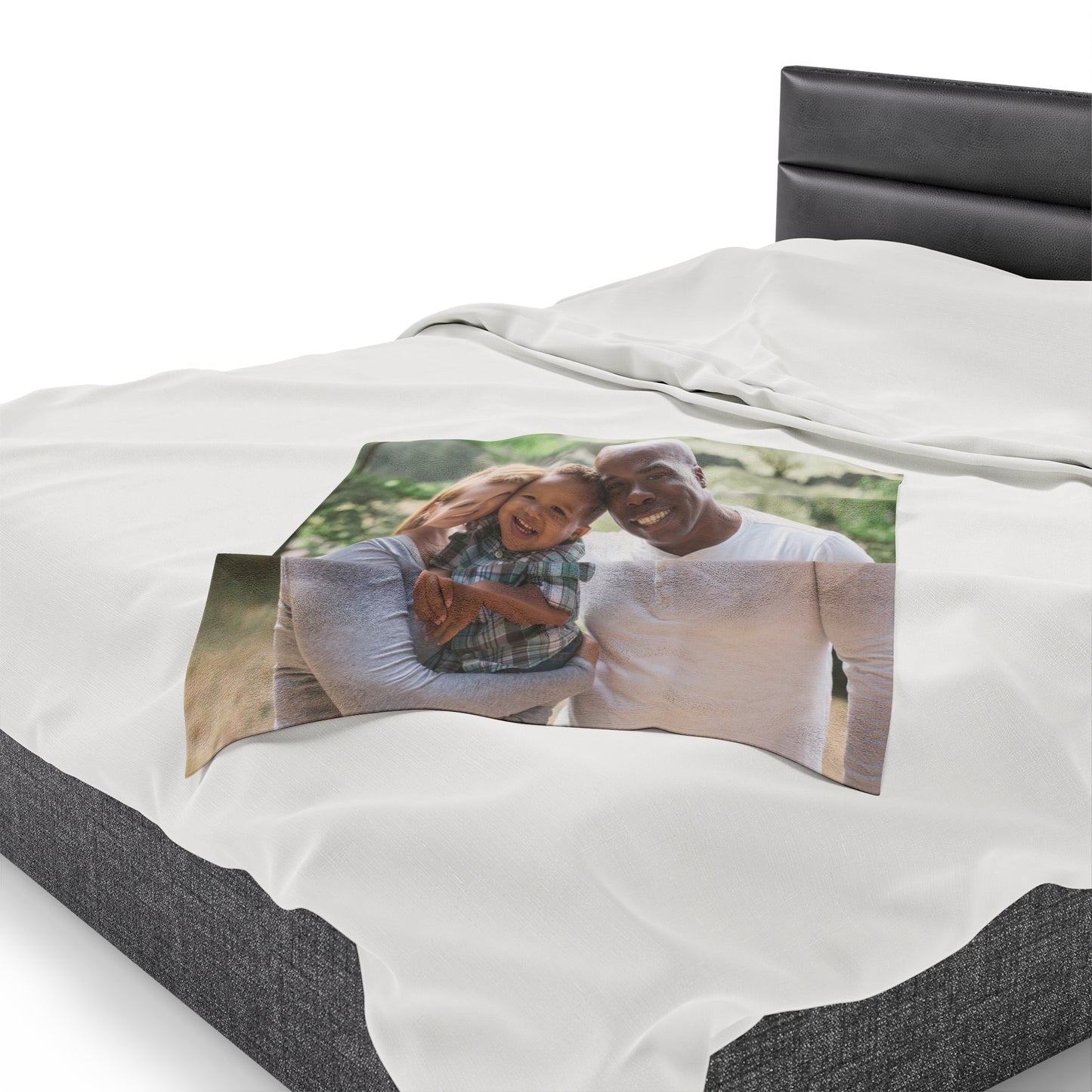 Personalized Family Photo Velveteen Plush Blanket