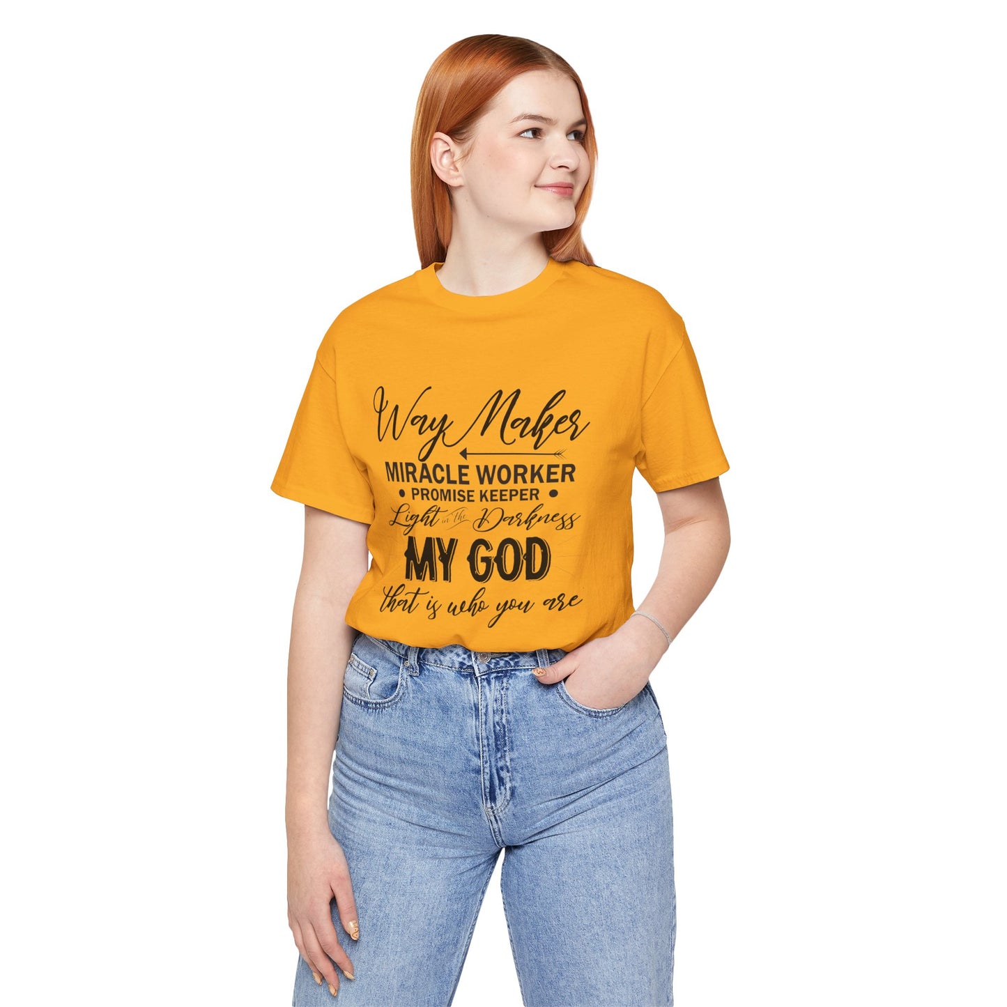 Religious T-Shirt, Way Maker Jersey Tee, Faith Apparel, Christian Clothing, Inspirational Shirt, Spiritual Fashion