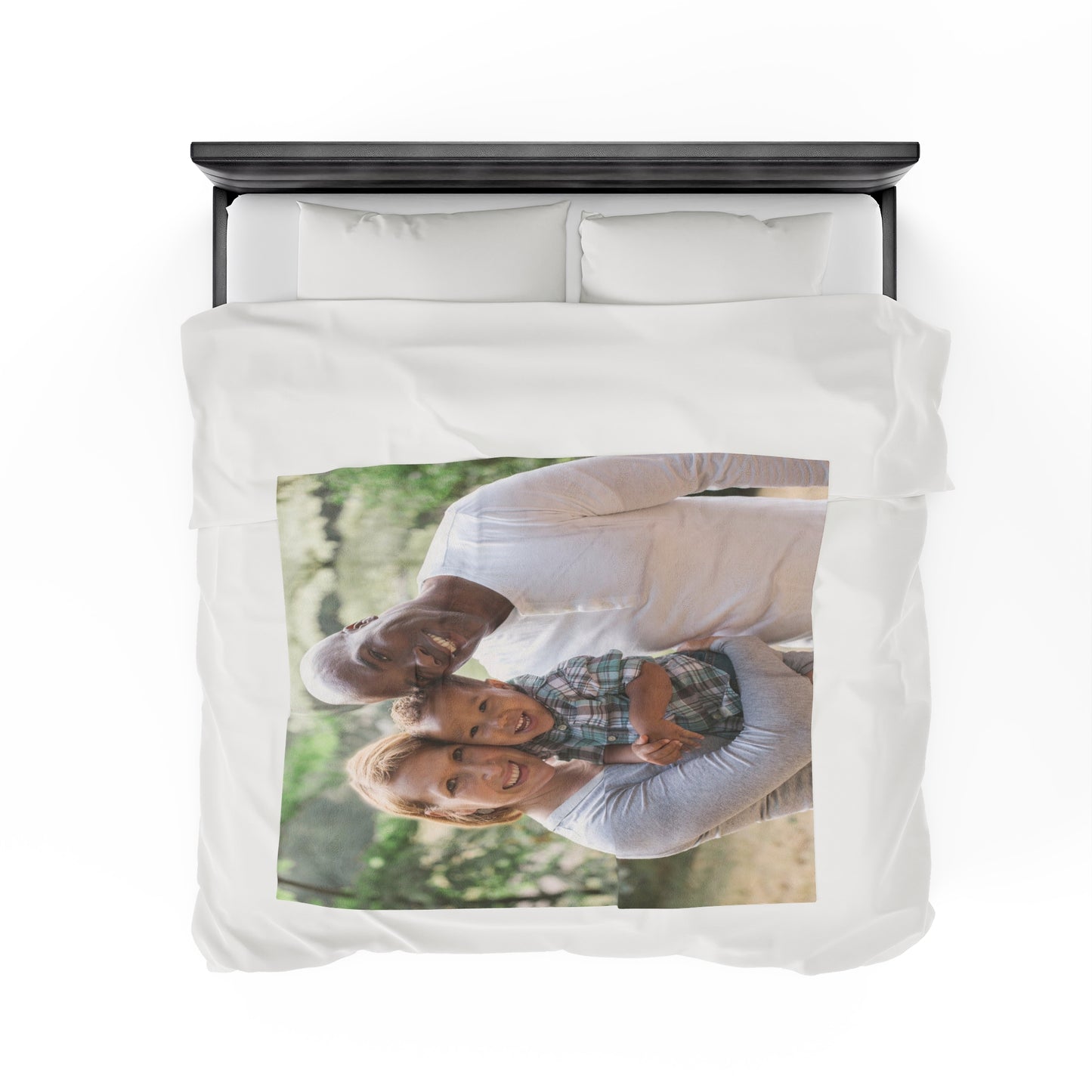 Personalized Family Photo Velveteen Plush Blanket