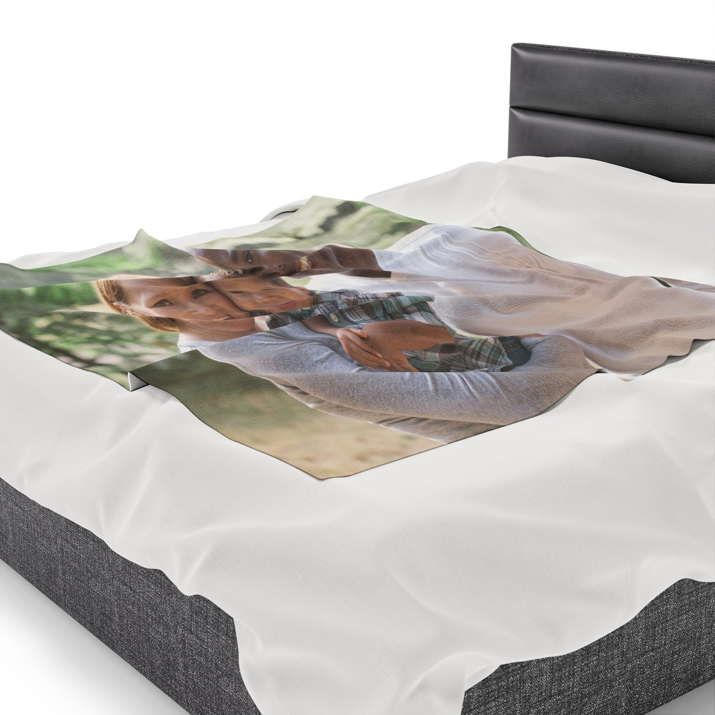 Personalized Family Photo Velveteen Plush Blanket