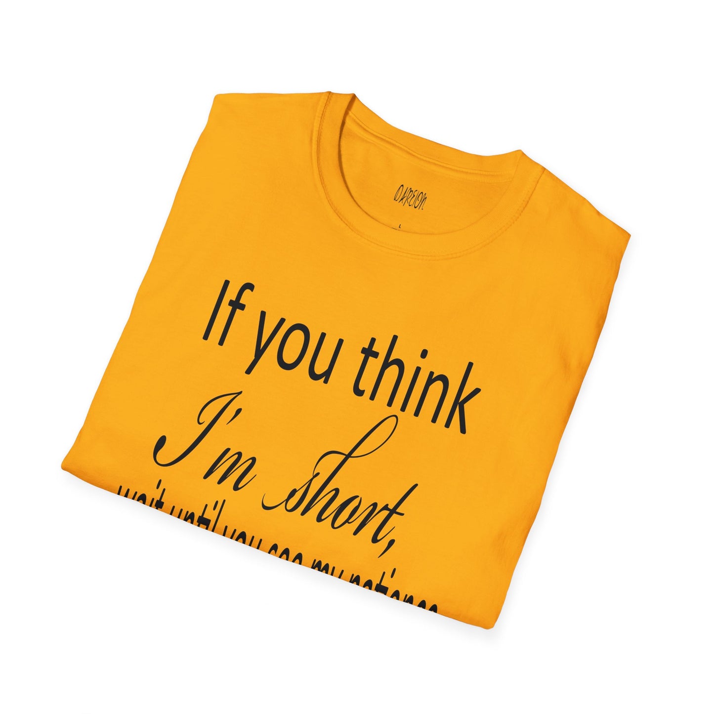 If You Think I'm Short Wait Until You See My Patience Softstyle Funny Sarcastic T-Shirt