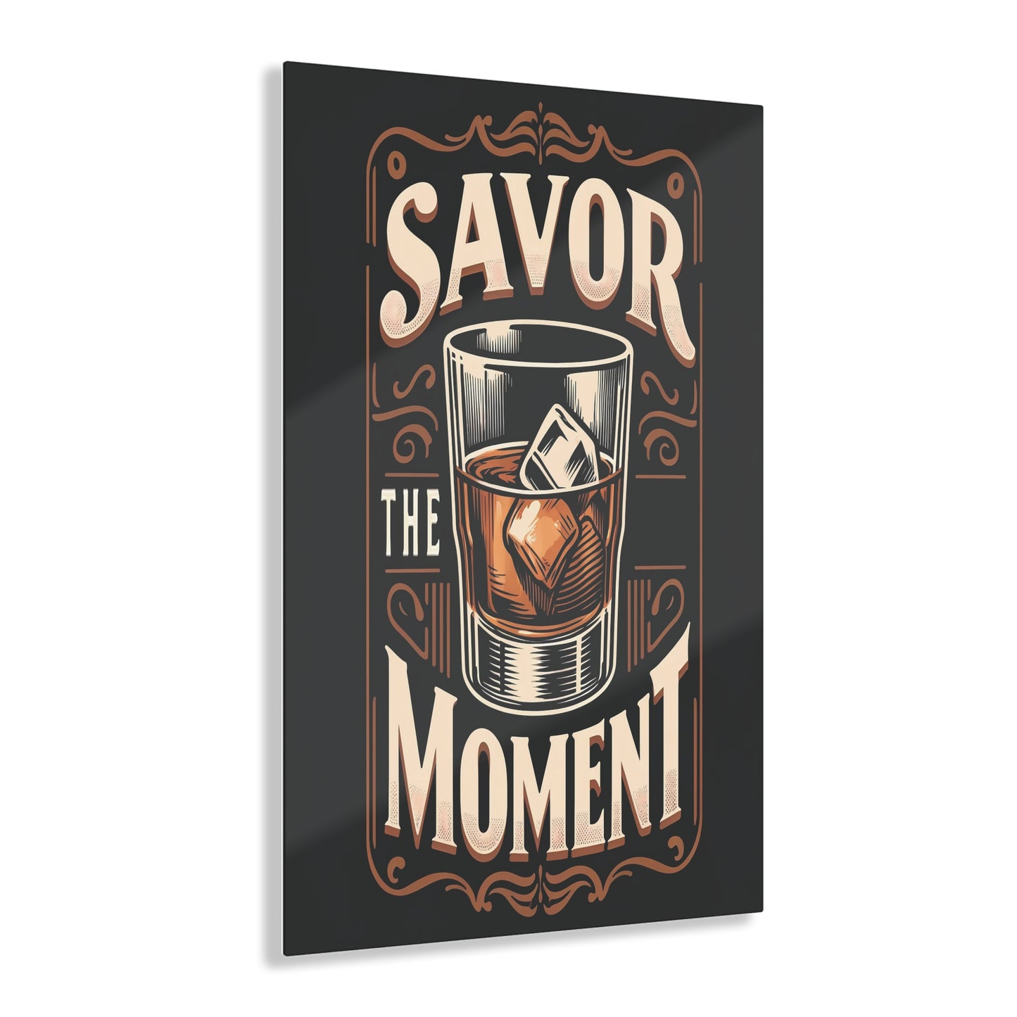 Savor the Moment Acrylic Print - Vintage Drink Decor for Home Bar & Relaxation