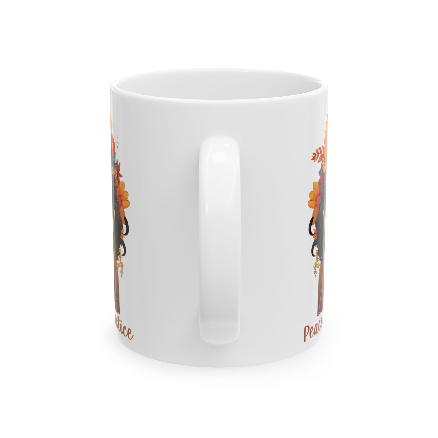 Peace Love Justice Ceramic Mug, (11oz, 15oz)