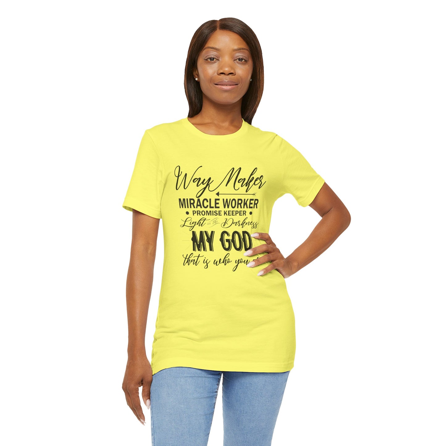 Religious T-Shirt, Way Maker Jersey Tee, Faith Apparel, Christian Clothing, Inspirational Shirt, Spiritual Fashion