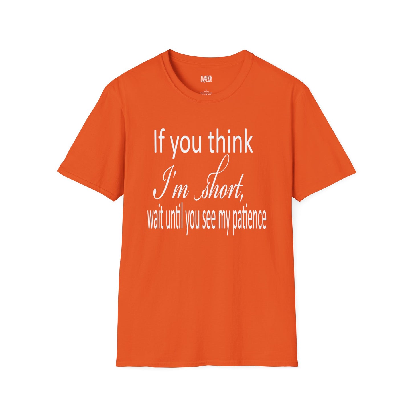 If You Think I'm Short Wait Until You See My Patience Softstyle Funny Sarcastic T-Shirt