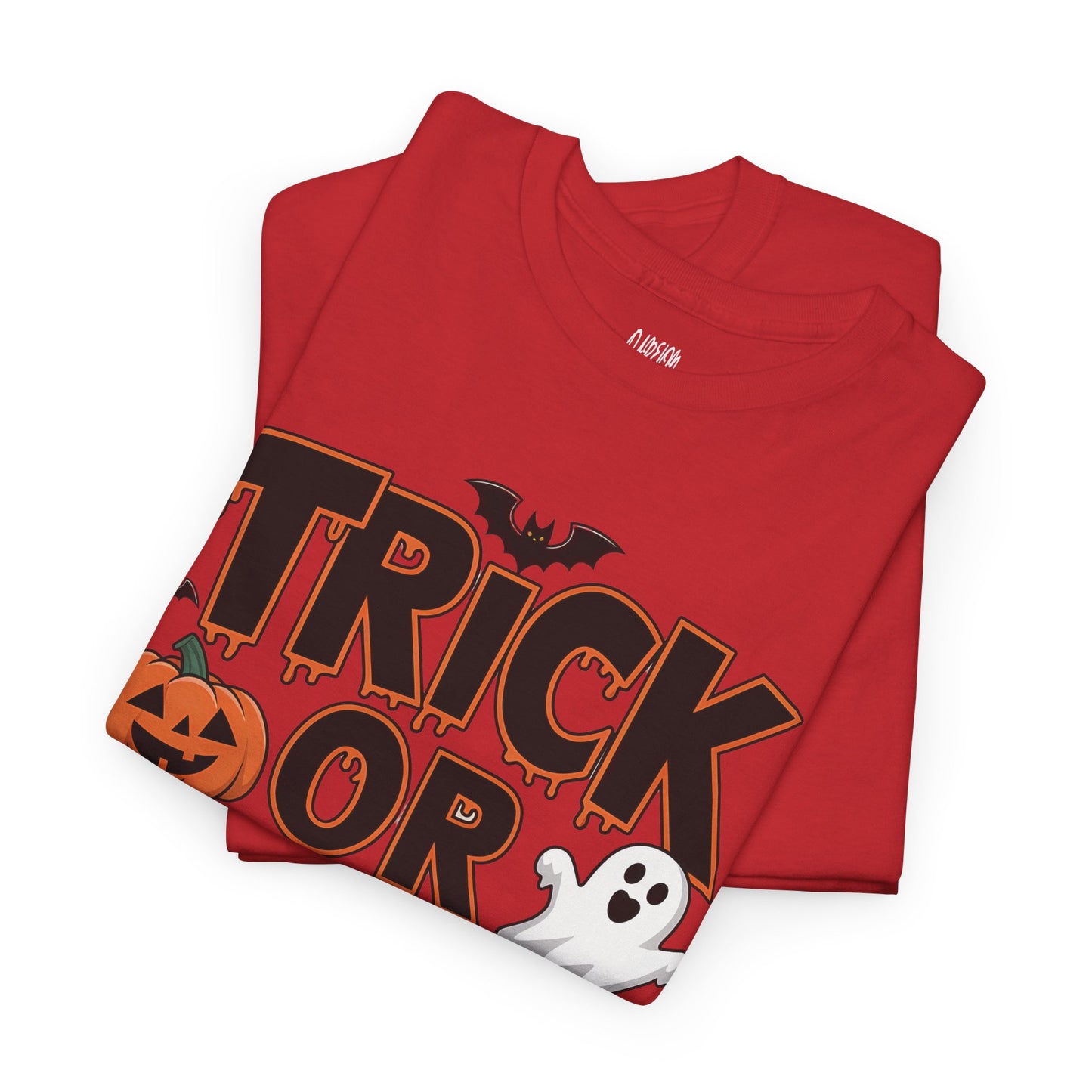 Women Halloween T-Shirt - Trick or Treat Graphic Tee, Spooky Shirt, Fall Fashion, Halloween Party Top, Ghost and Pumpkin Design