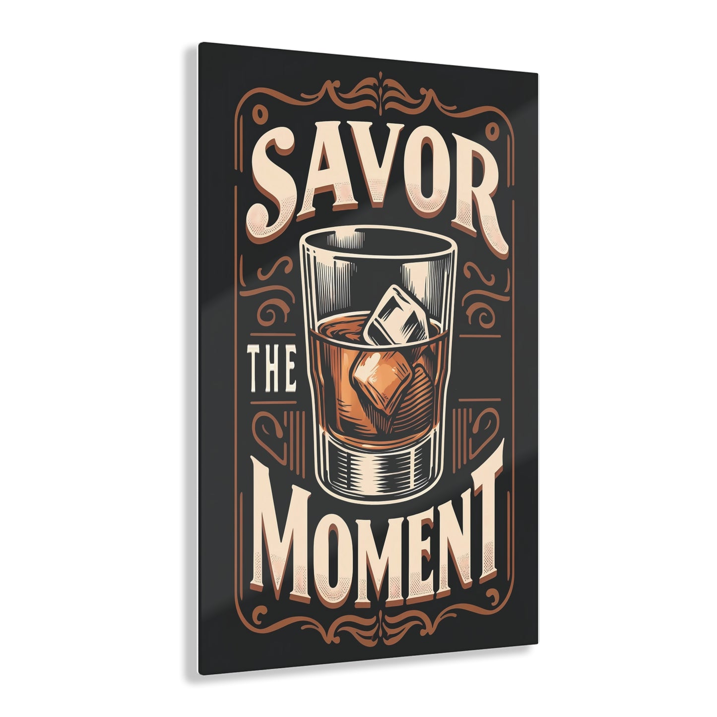 Savor the Moment Acrylic Print - Vintage Drink Decor for Home Bar & Relaxation