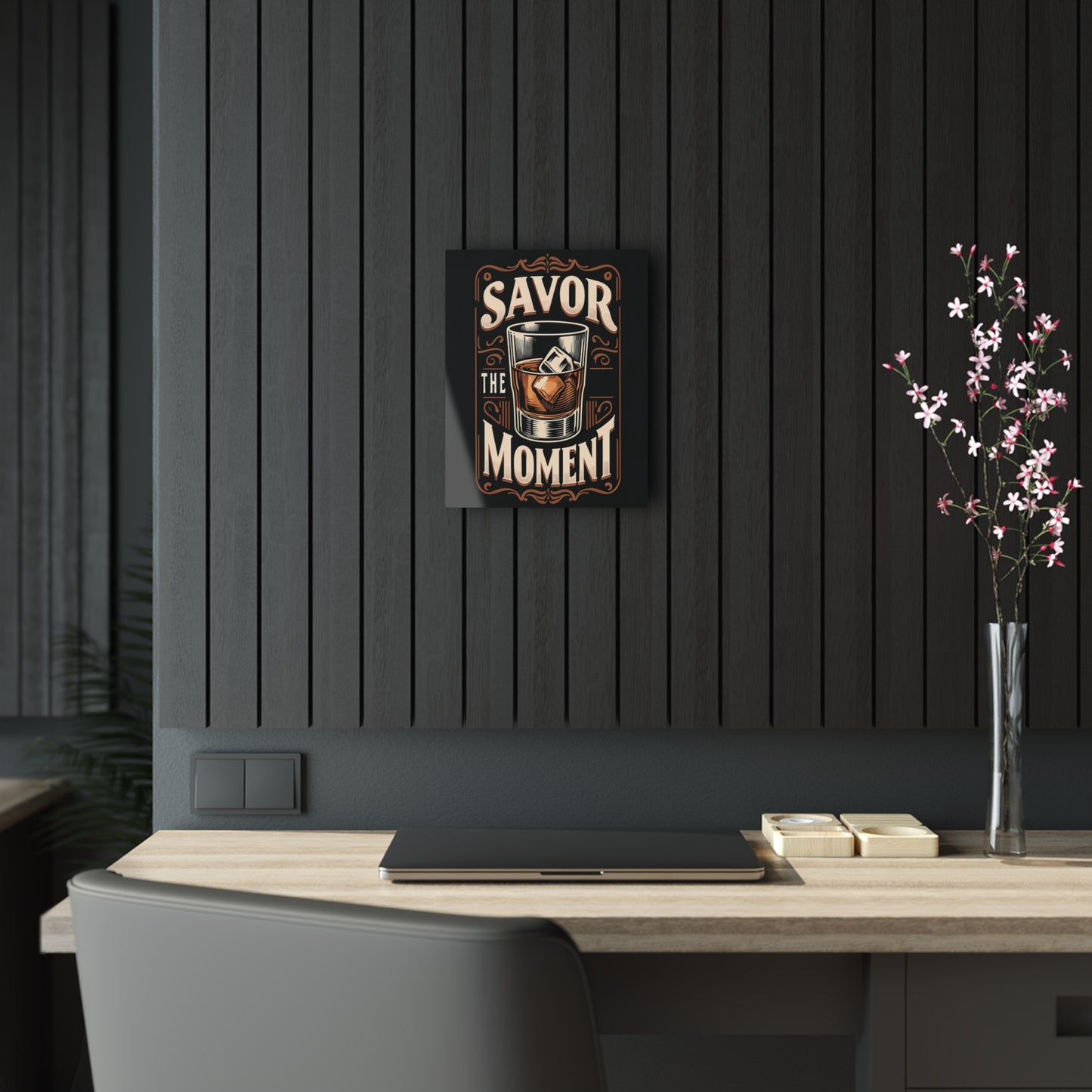 Savor the Moment Acrylic Print - Vintage Drink Decor for Home Bar & Relaxation