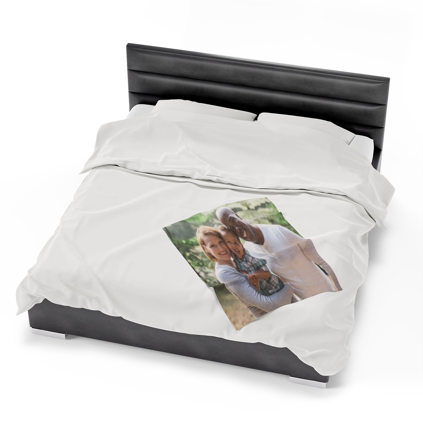 Personalized Family Photo Velveteen Plush Blanket