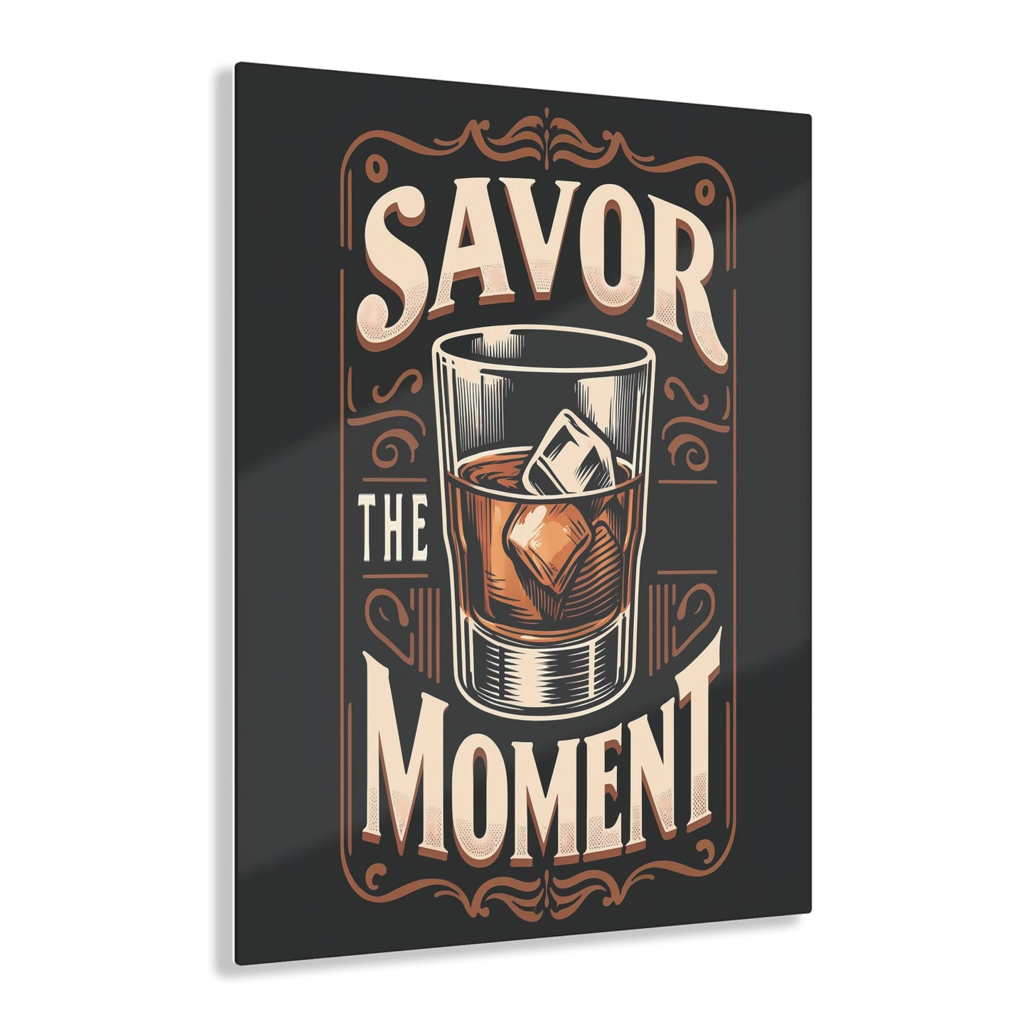 Savor the Moment Acrylic Print - Vintage Drink Decor for Home Bar & Relaxation