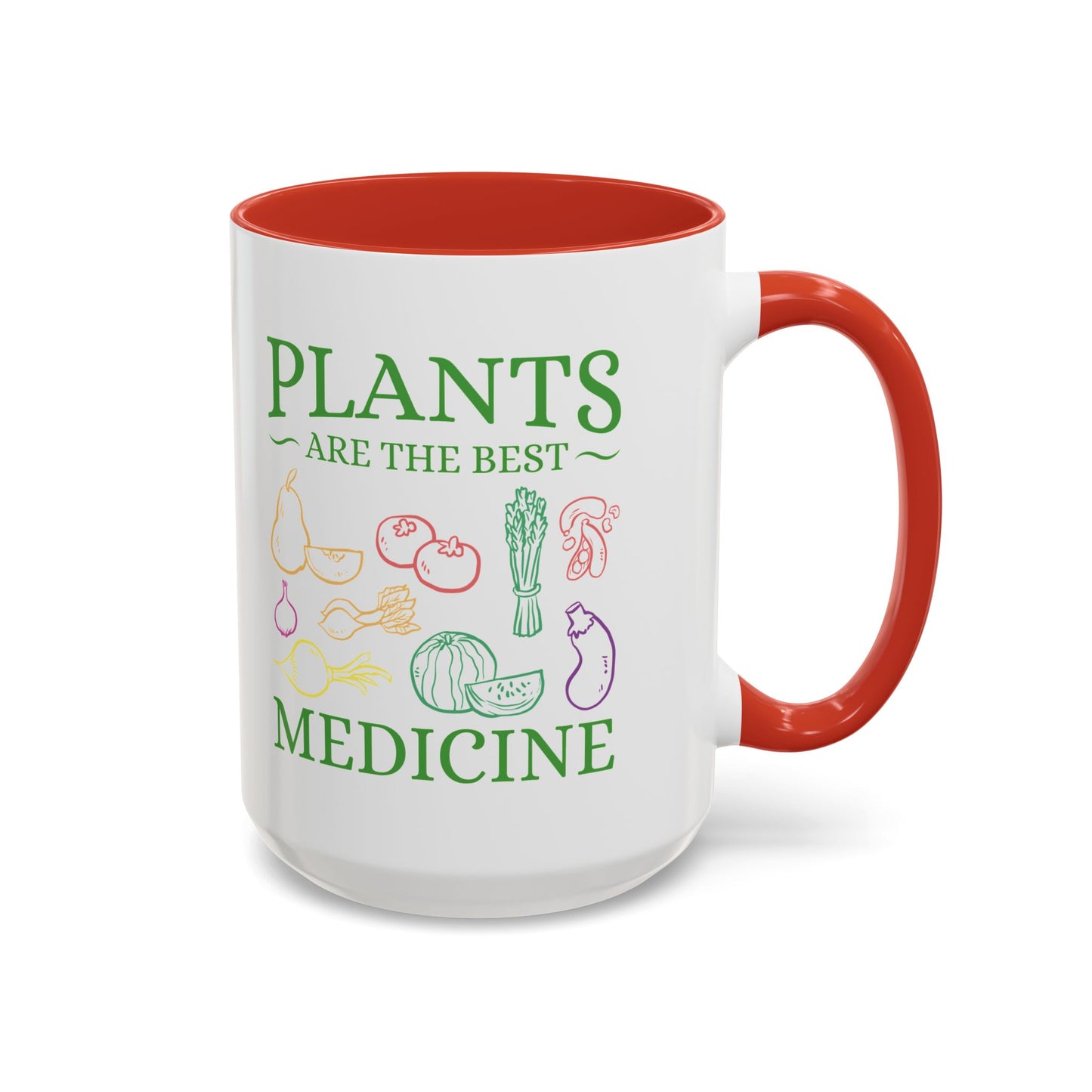 Green Therapy - Plants Are the Best Medicine Inner Color Coffee Mug (11, 15oz)