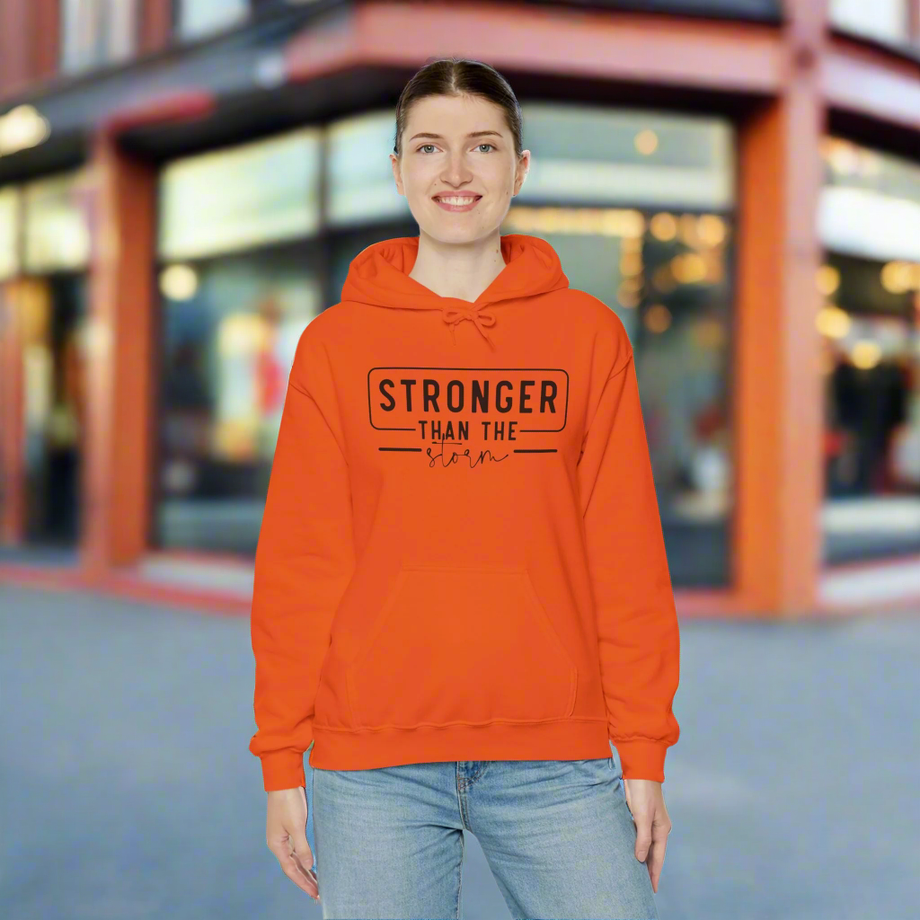 Stronger Than the Storm Hoodie - Sweatshirt for Resilience and Motivation