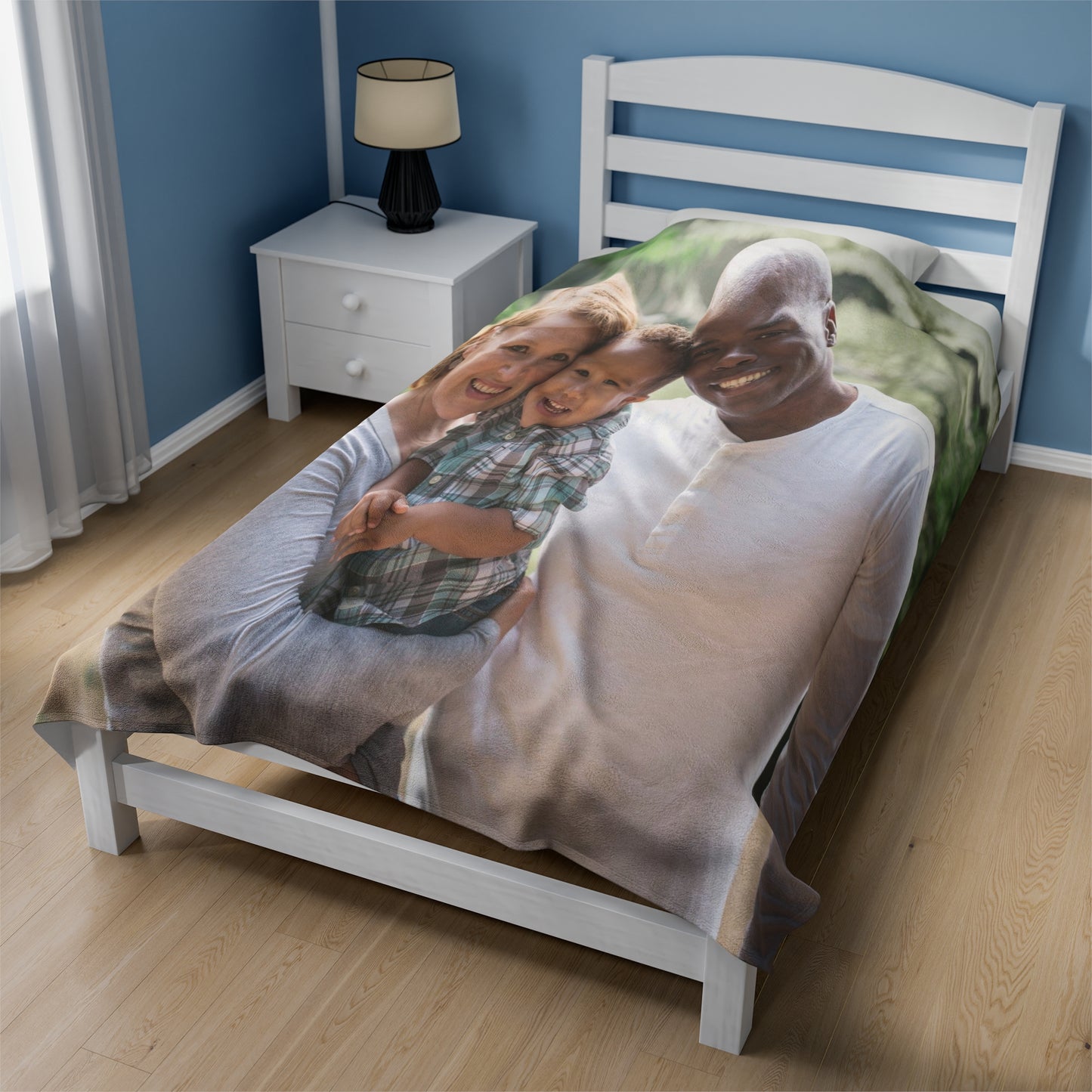 Personalized Family Photo Velveteen Plush Blanket