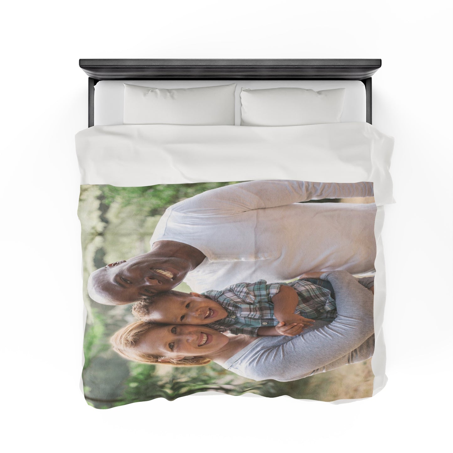 Personalized Family Photo Velveteen Plush Blanket
