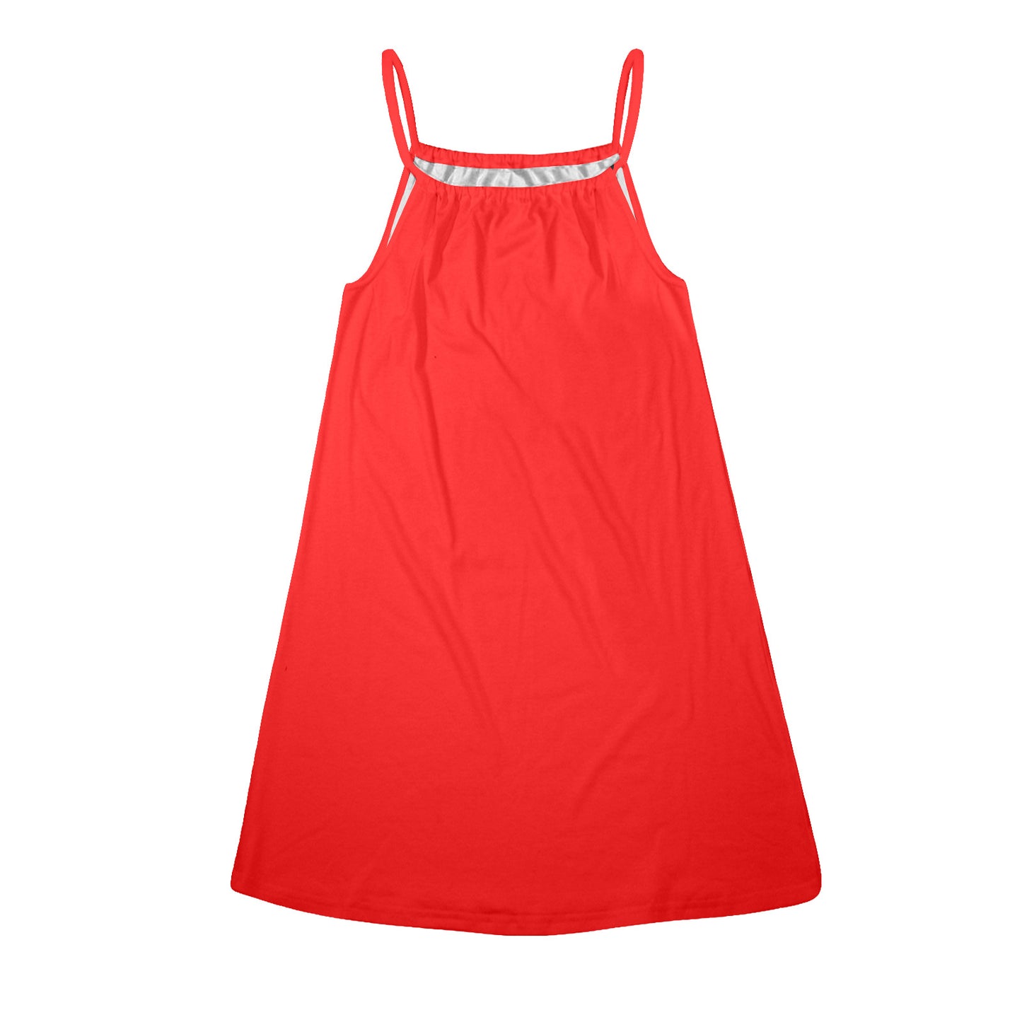 red sleeveless dress