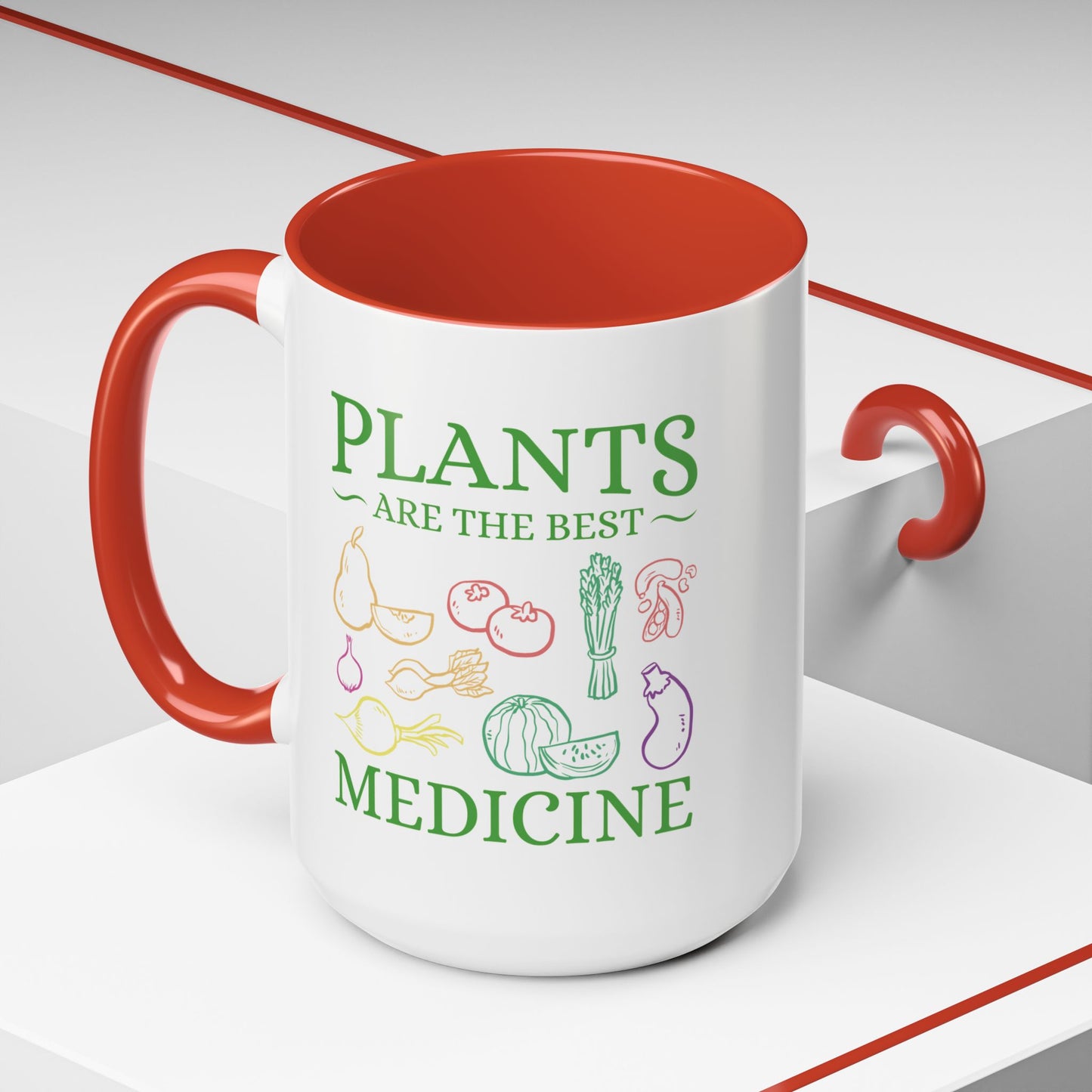 Green Therapy - Plants Are the Best Medicine Inner Color Coffee Mug (11, 15oz)