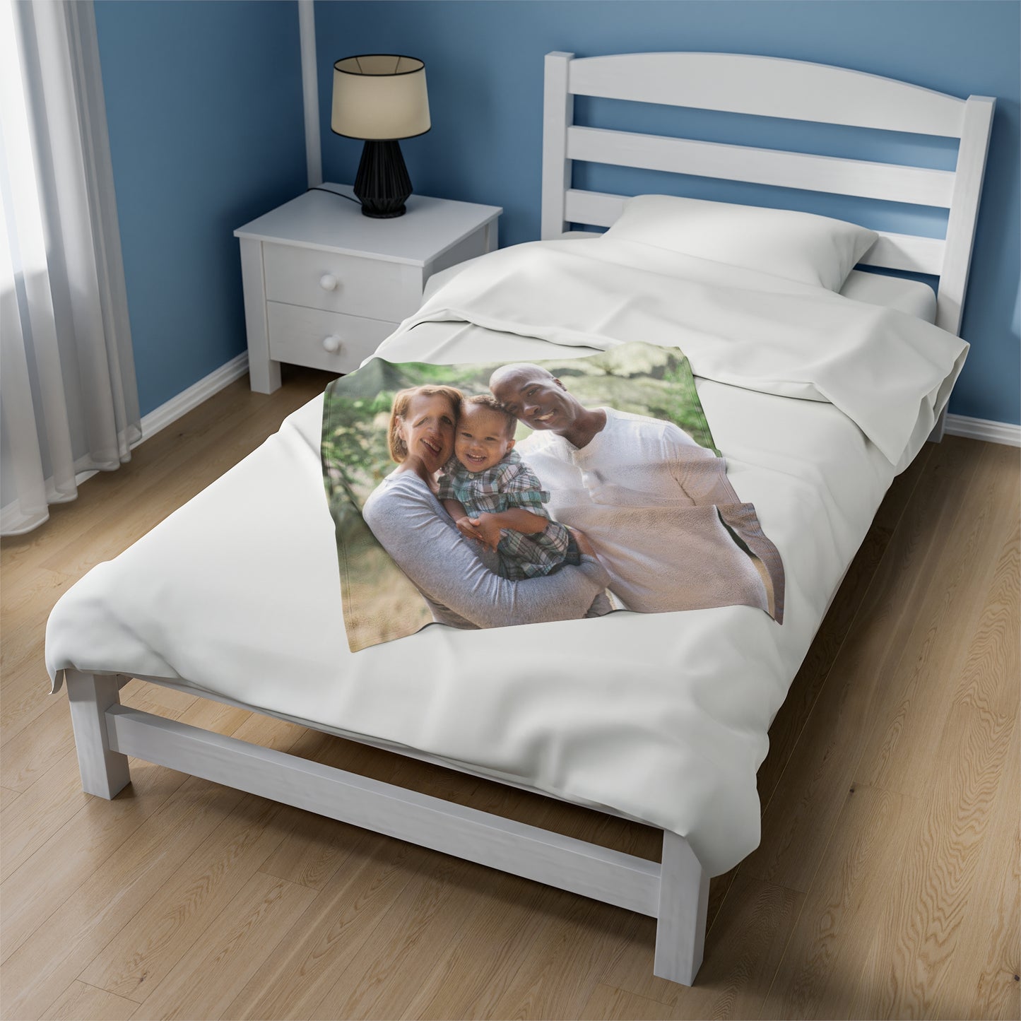Personalized Family Photo Velveteen Plush Blanket