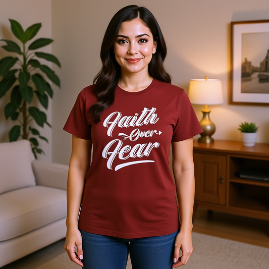 Faith Over Fear: Inspirational Bold Statement Tee for Courageous Living
