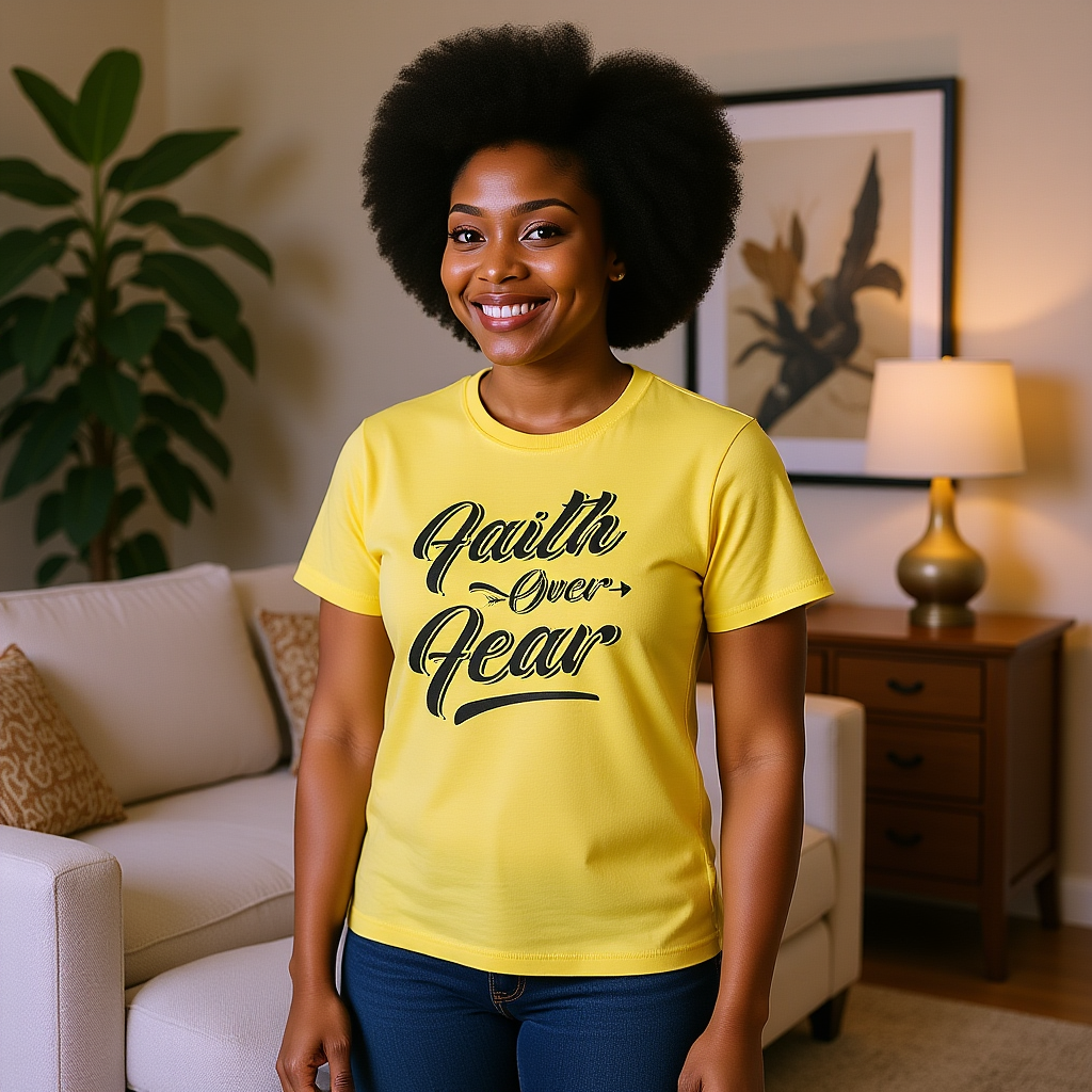 Faith Over Fear: Inspirational Bold Statement Tee for Courageous Living