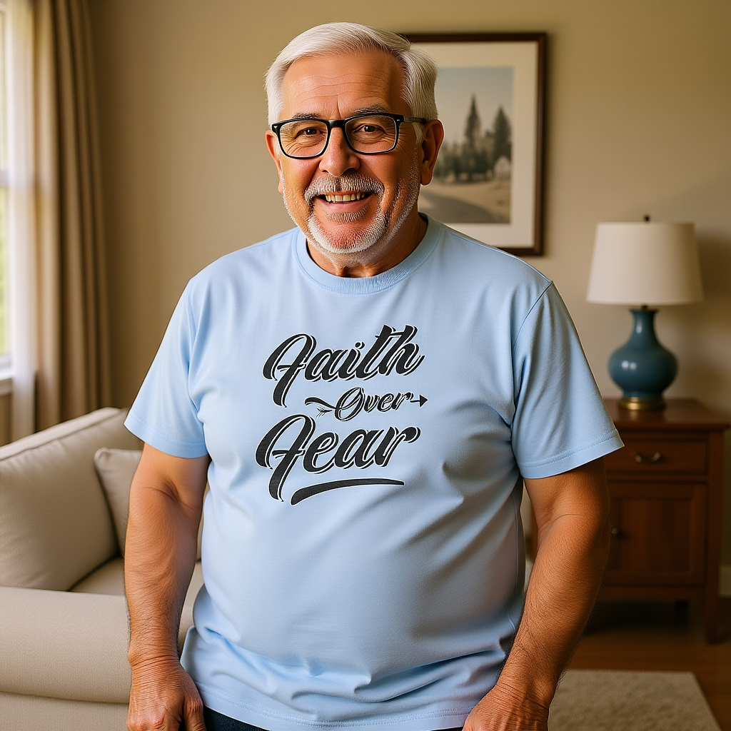 Faith Over Fear: Men’s Inspirational Bold Statement T-Shirt for Courage & Strength