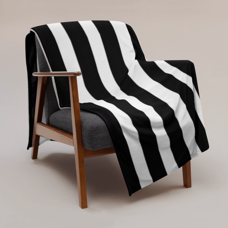 black and white stripe blanket