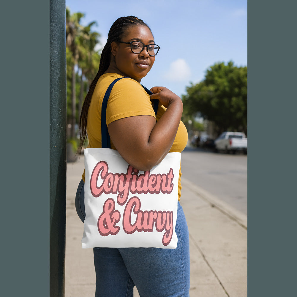 Confident & Curvy Tote Bag | Stylish Market Bag | Gift for Plus Size Advocates | Everyday Use | Fashion Accessory